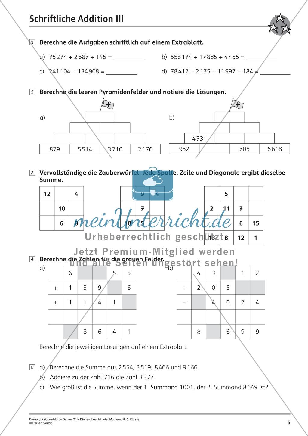 Die schriftliche Addition Preview 7
