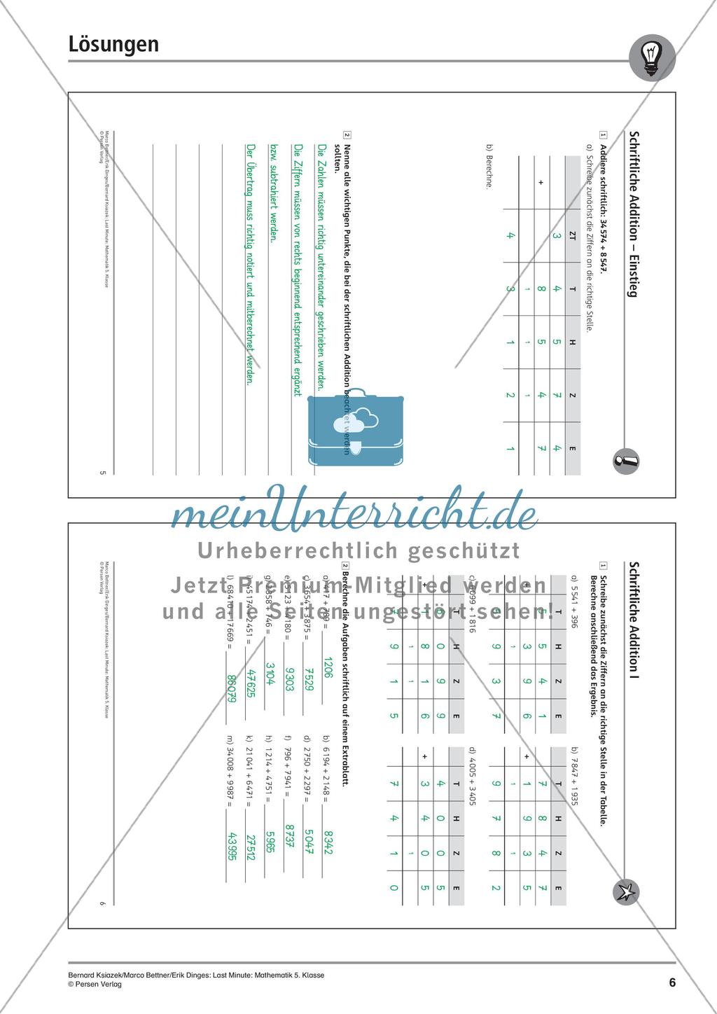 Die schriftliche Addition Preview 8