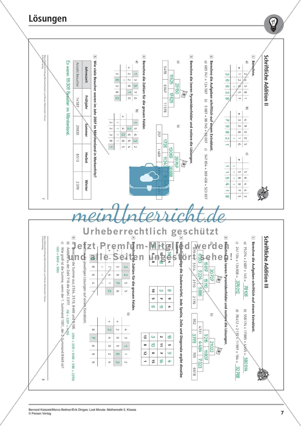 Die schriftliche Addition Preview 9