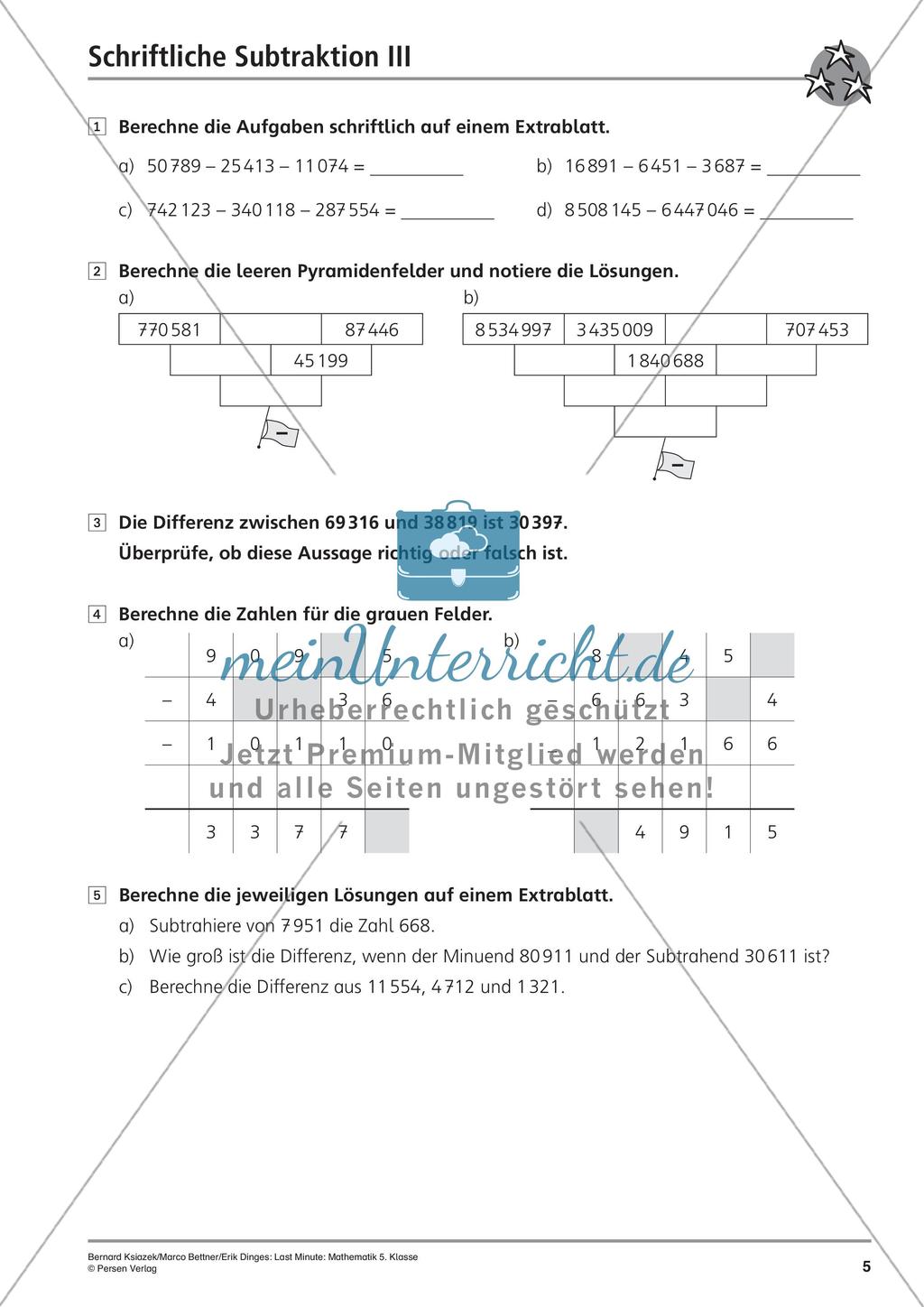 Die schriftliche Subtraktion Preview 7