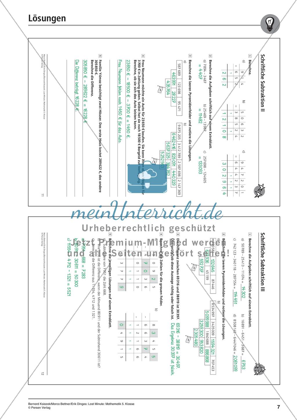 Die schriftliche Subtraktion Preview 9