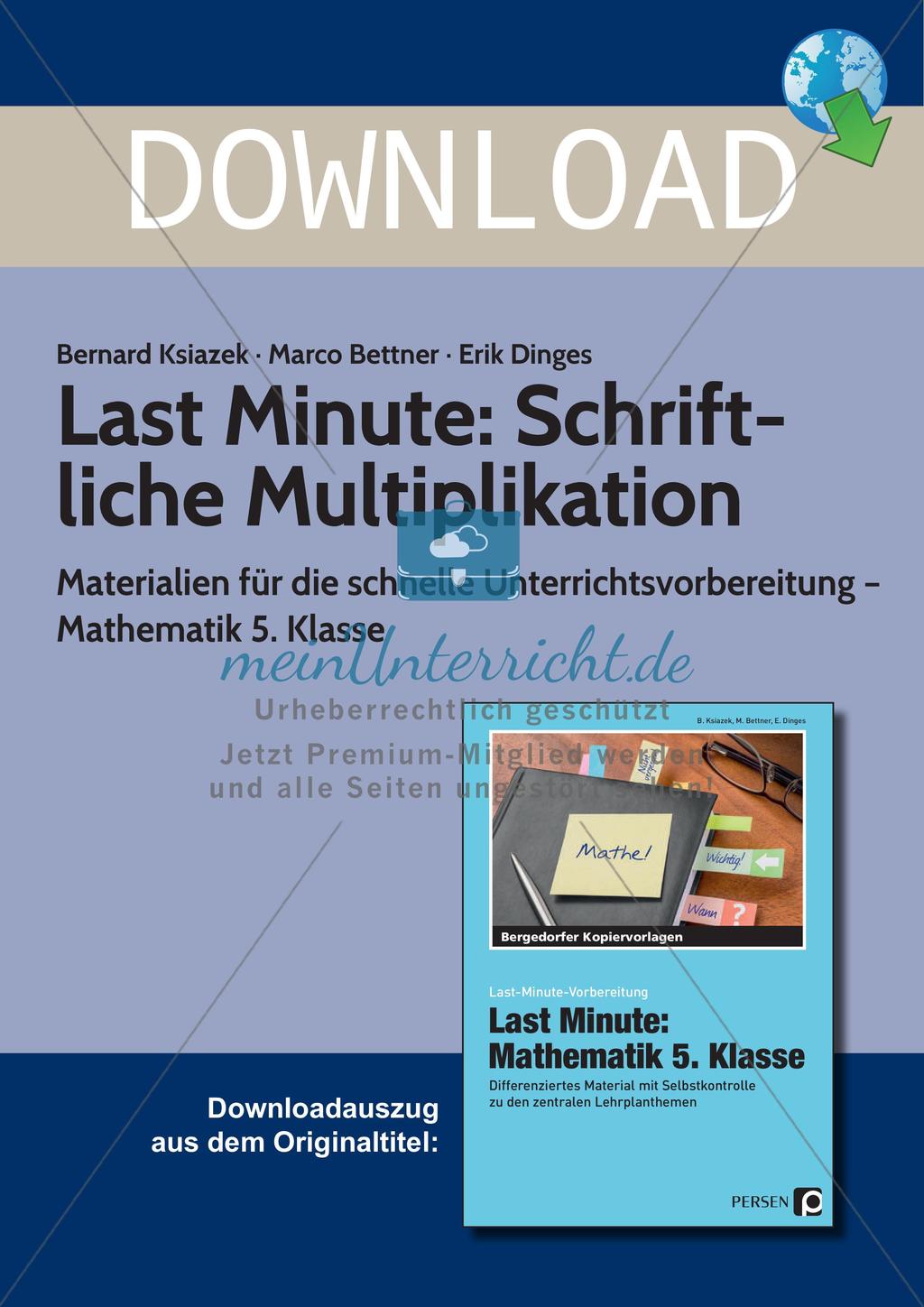 Last Minute: Schriftliche Multiplikation Preview 1