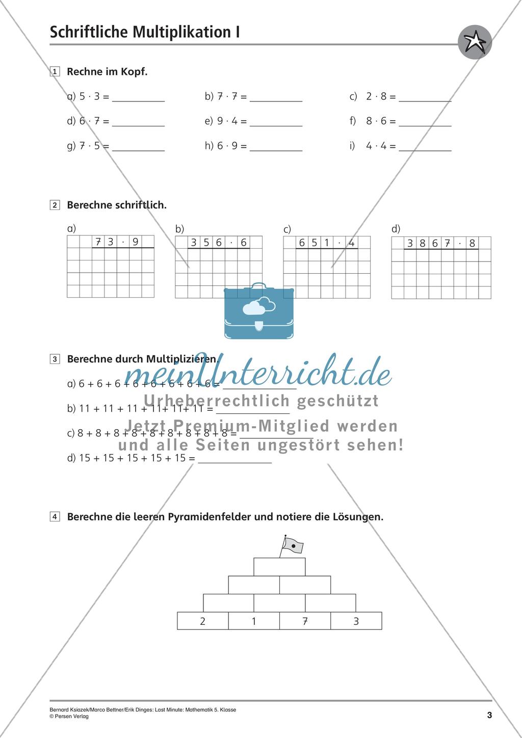Last Minute: Schriftliche Multiplikation Preview 5