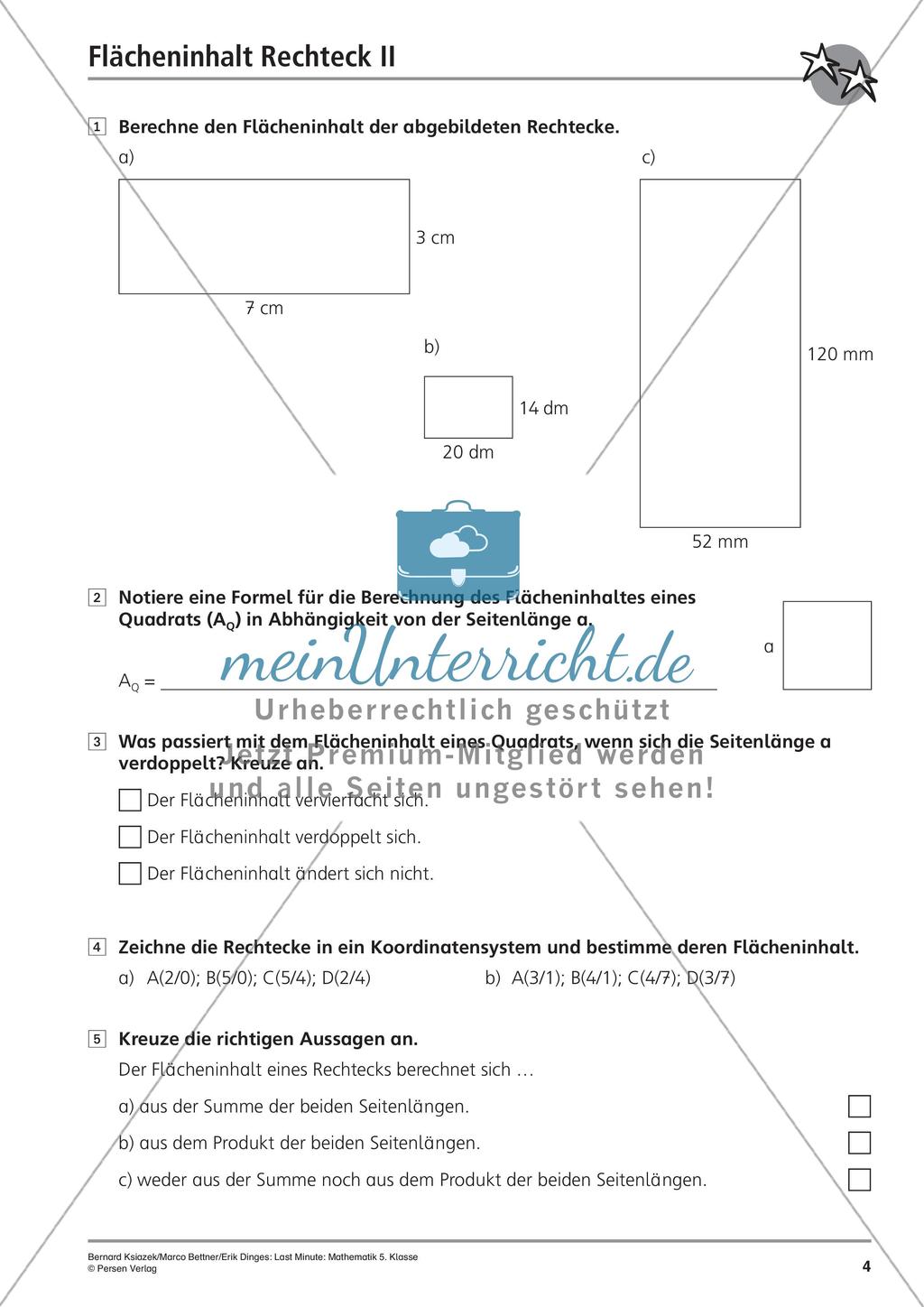 Last Minute: Flächeninhalt Rechteck Preview 6