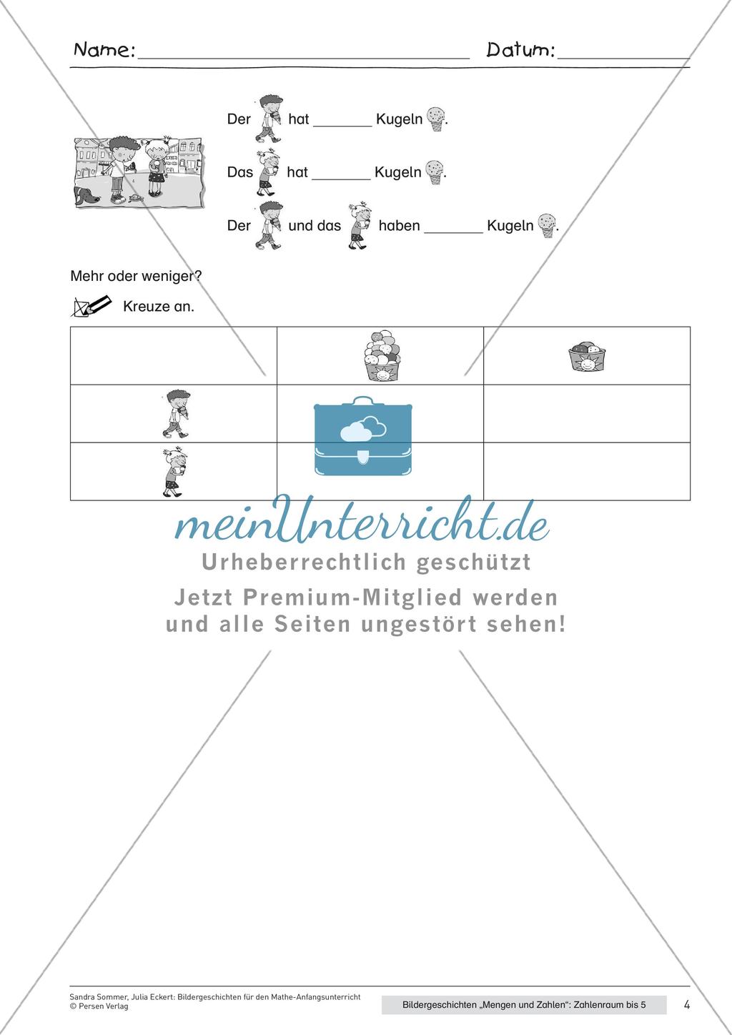 Bildergeschichte: Mengen und Zahlen im Zahlenraum 5 Preview 6