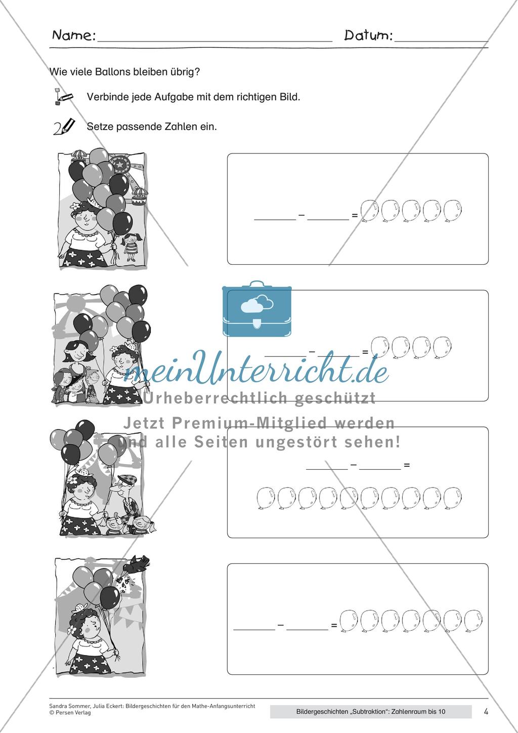 Bildergeschichte: Subtraktion im Zahlenraum 10 Preview 6