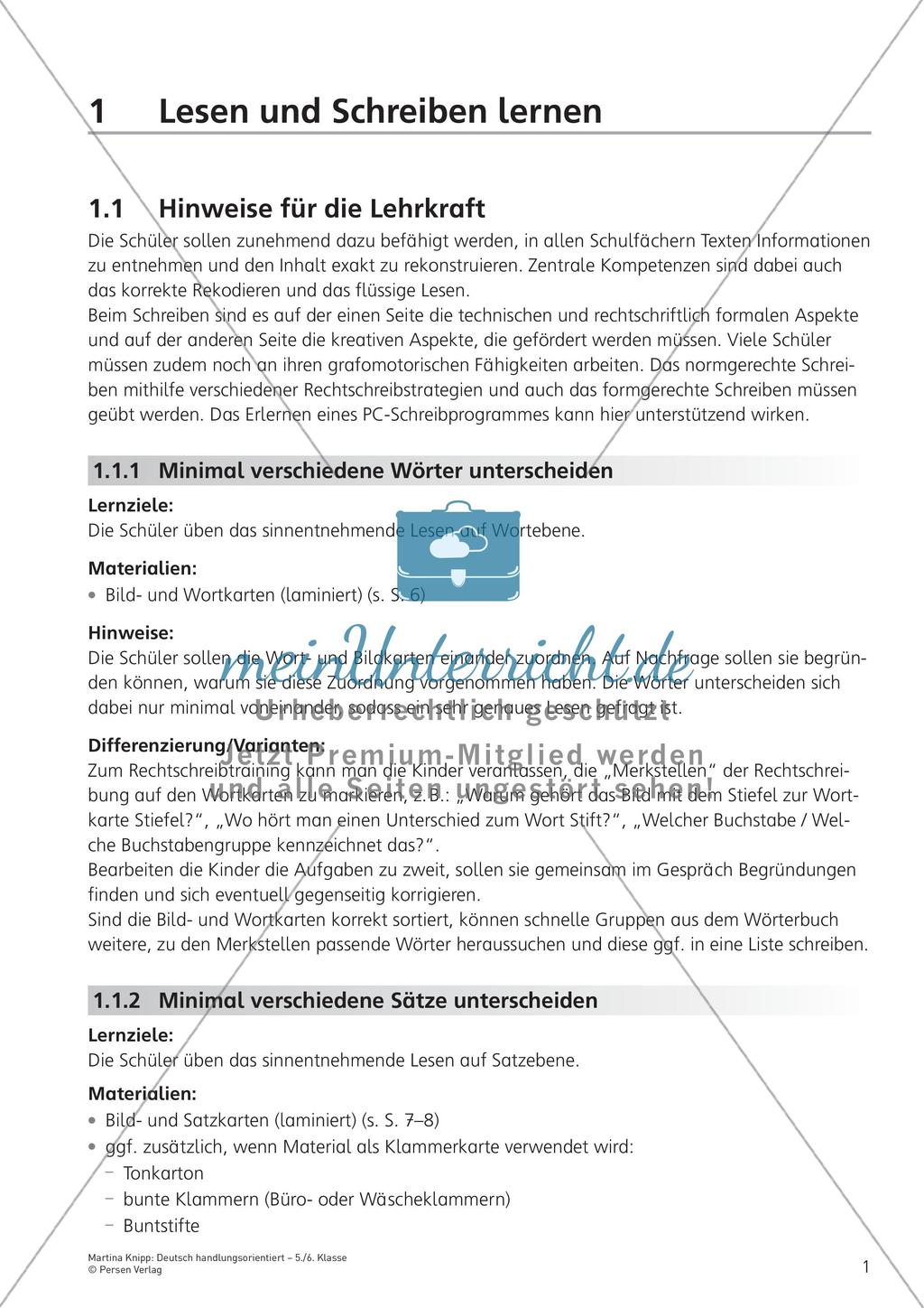 Handlungsorientiertes Lesen und Schreiben Preview 3