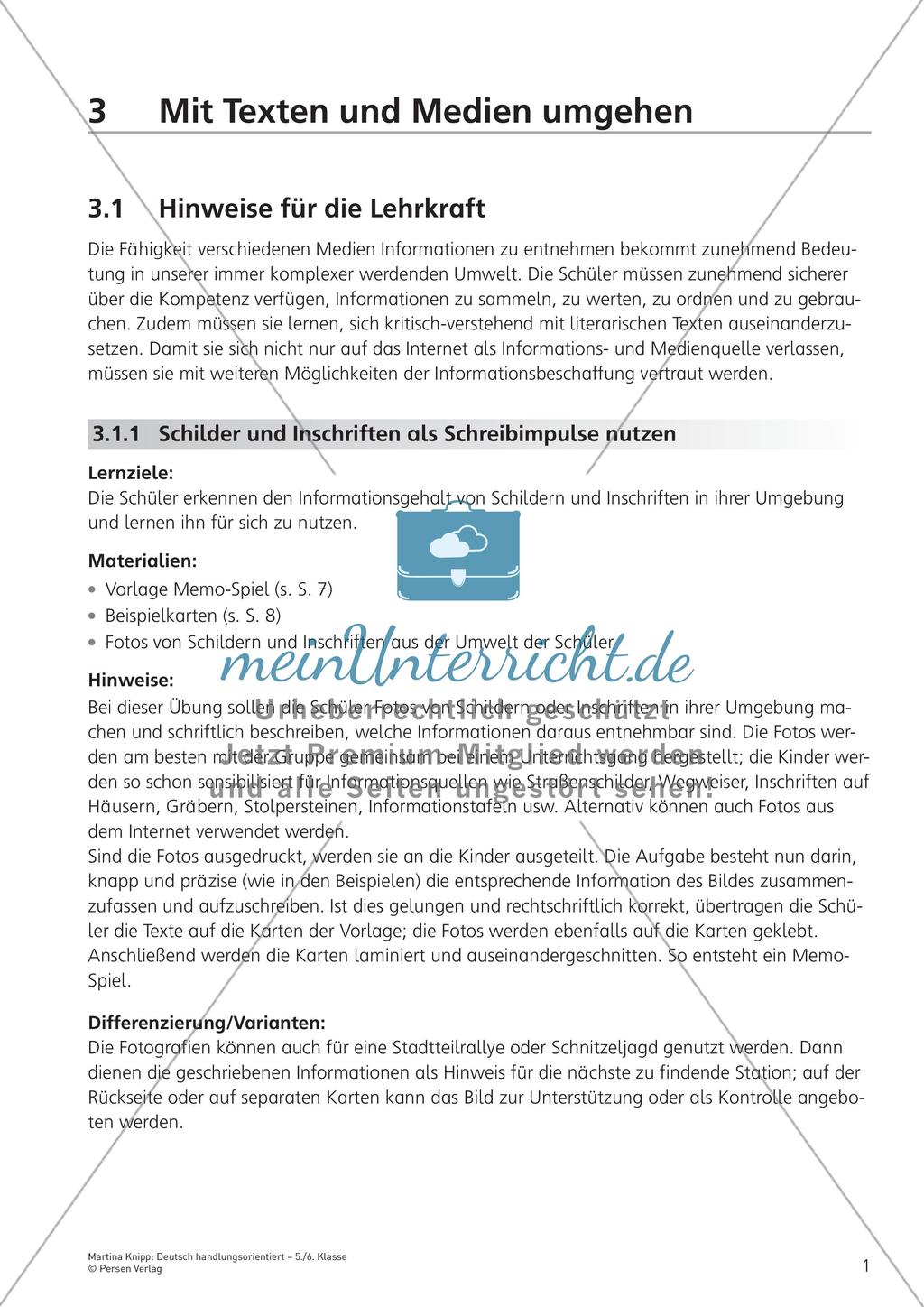 Handlungsorientierter Umgang mit Texten und Medien Preview 3