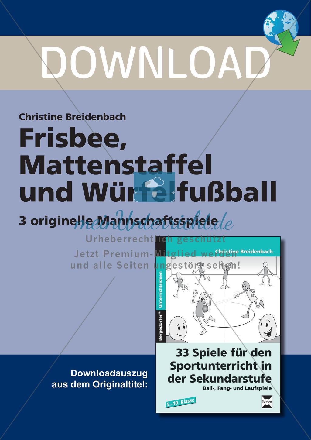 Frisbee, Mattenstaffel und Würfelfußball Preview 1