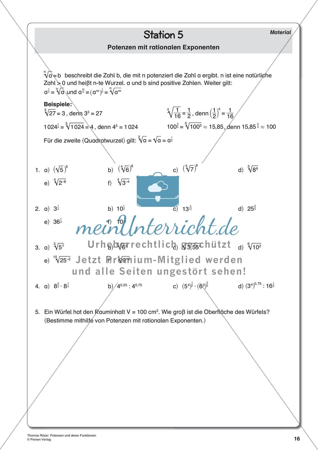 Potenzen und ihre Funktionen Preview 18