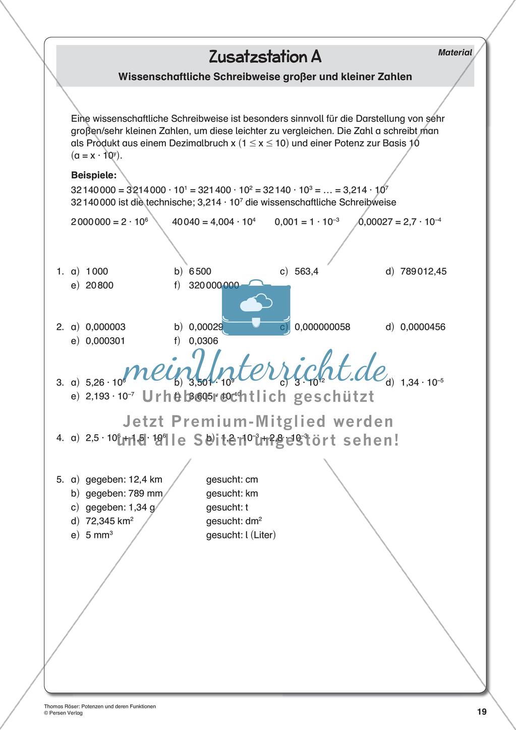 Potenzen und ihre Funktionen Preview 21