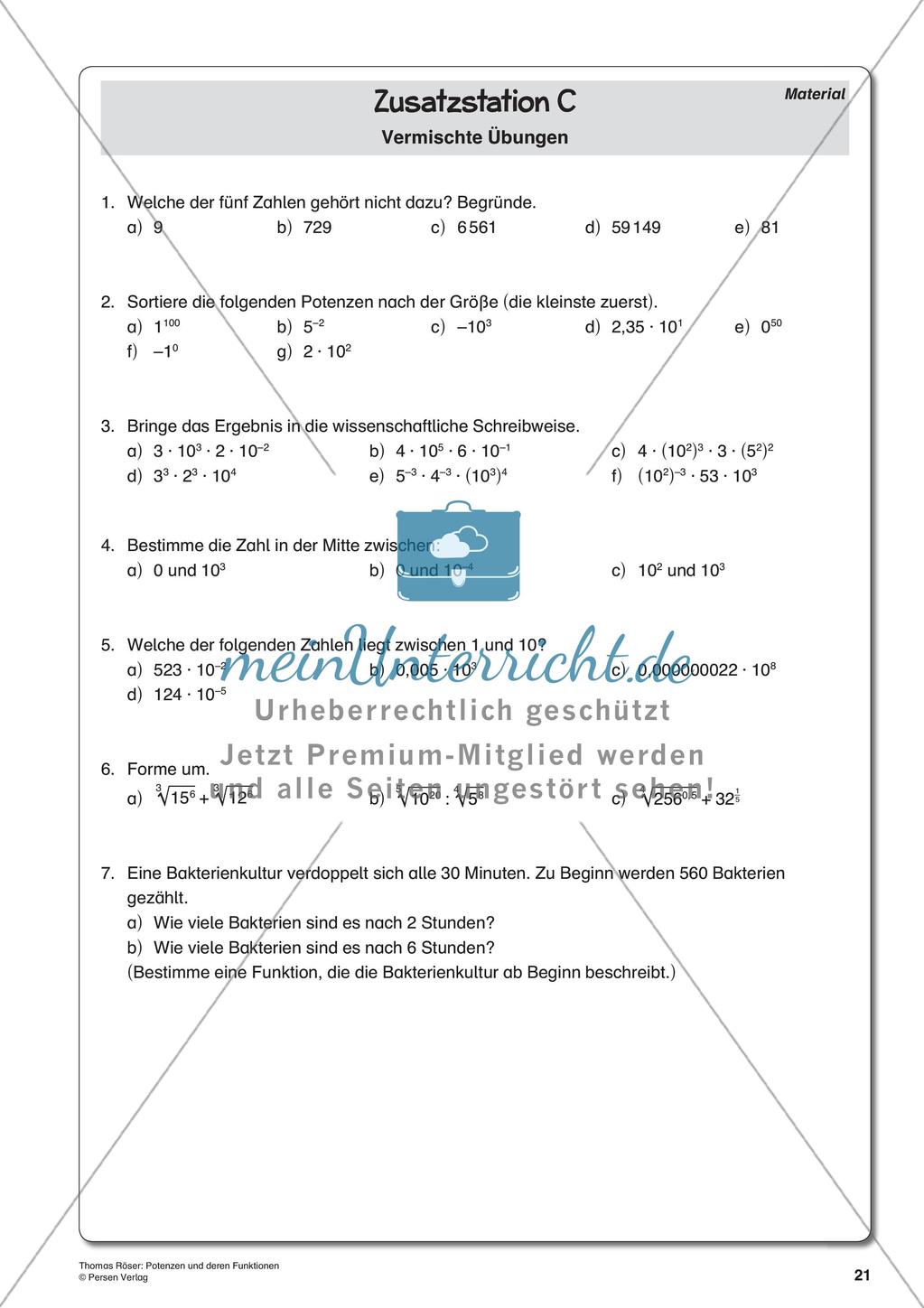 Potenzen und ihre Funktionen Preview 23