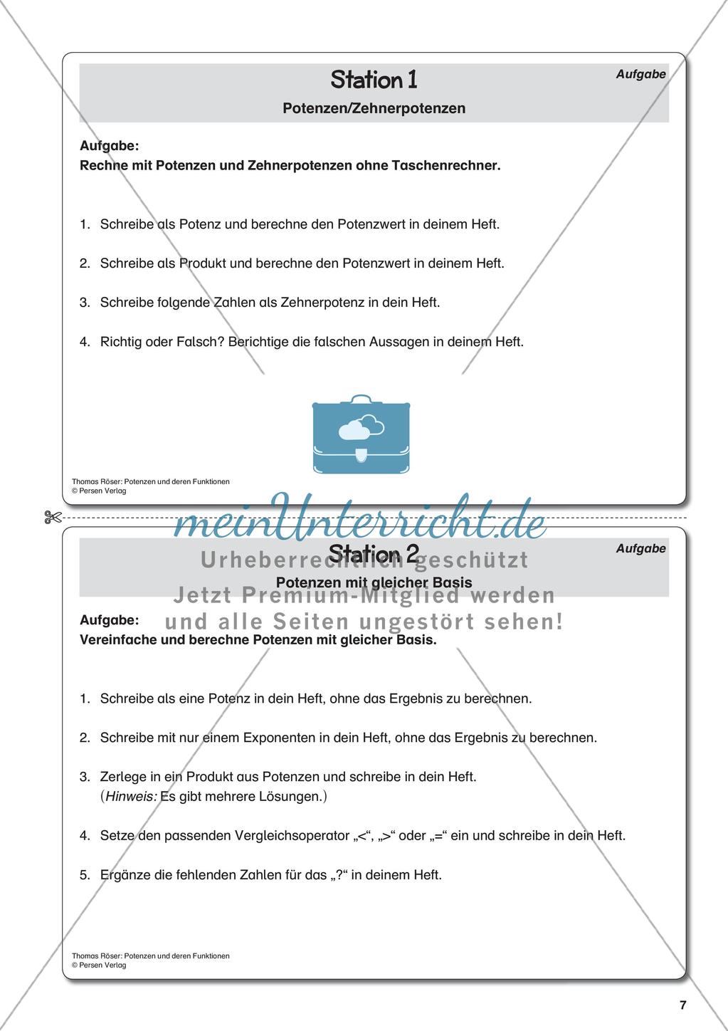 Potenzen und ihre Funktionen Preview 9