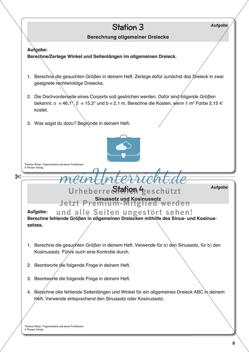 Trigonometrie und deren Funktionen Preview 10