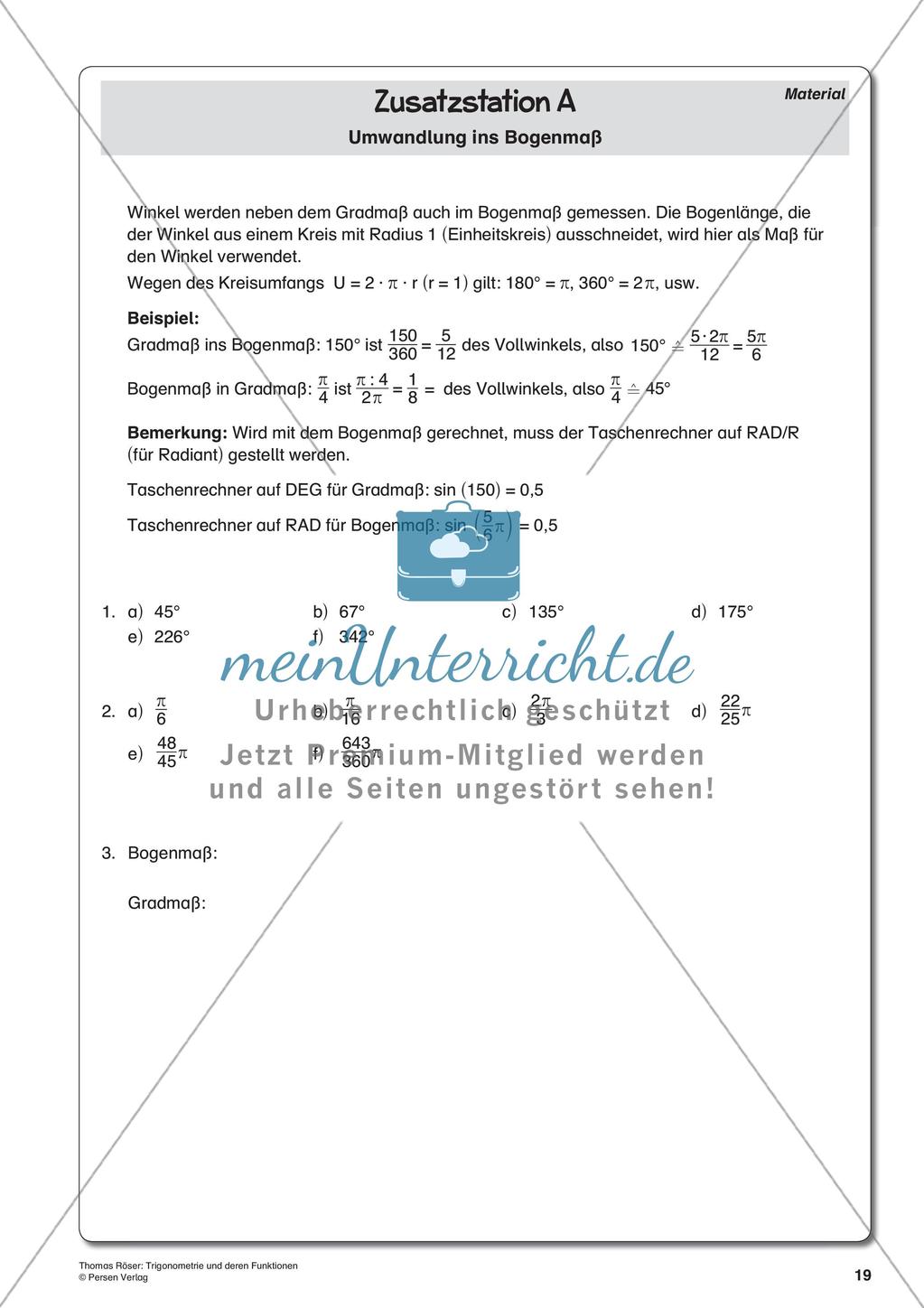 Trigonometrie und deren Funktionen Preview 21