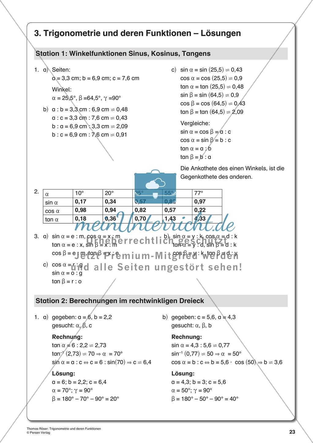 Trigonometrie und deren Funktionen Preview 25