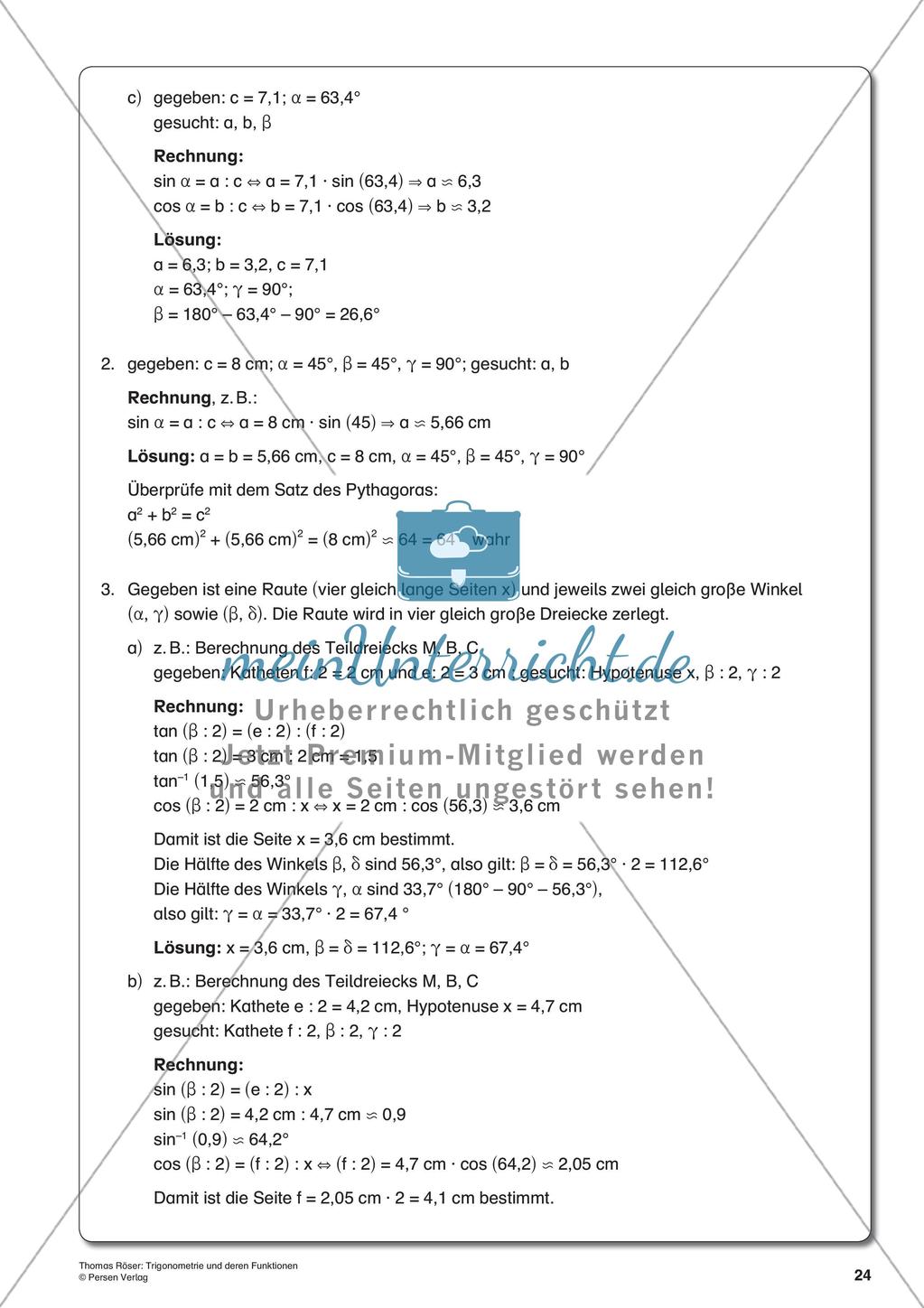 Trigonometrie und deren Funktionen Preview 26