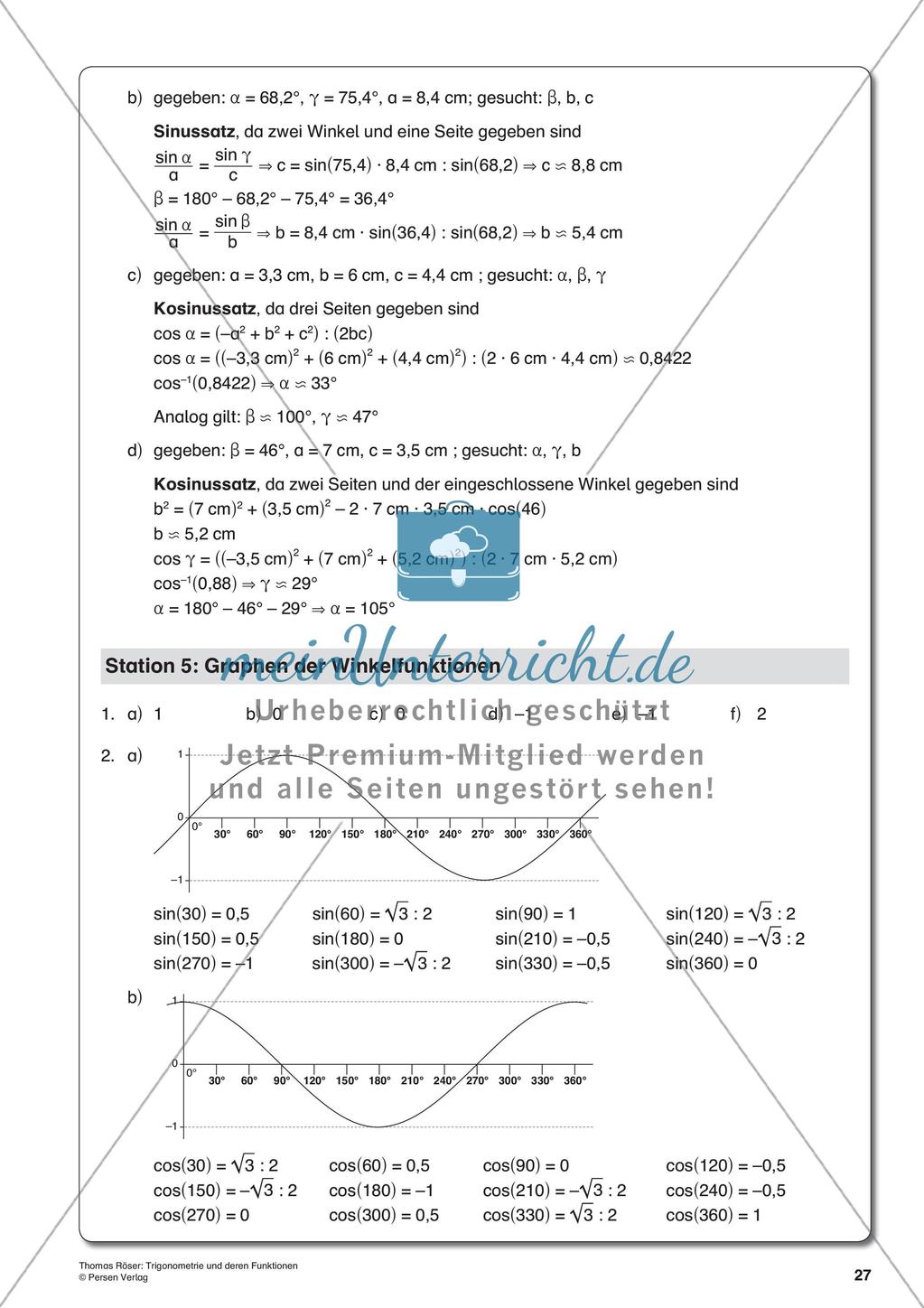 Trigonometrie und deren Funktionen Preview 29