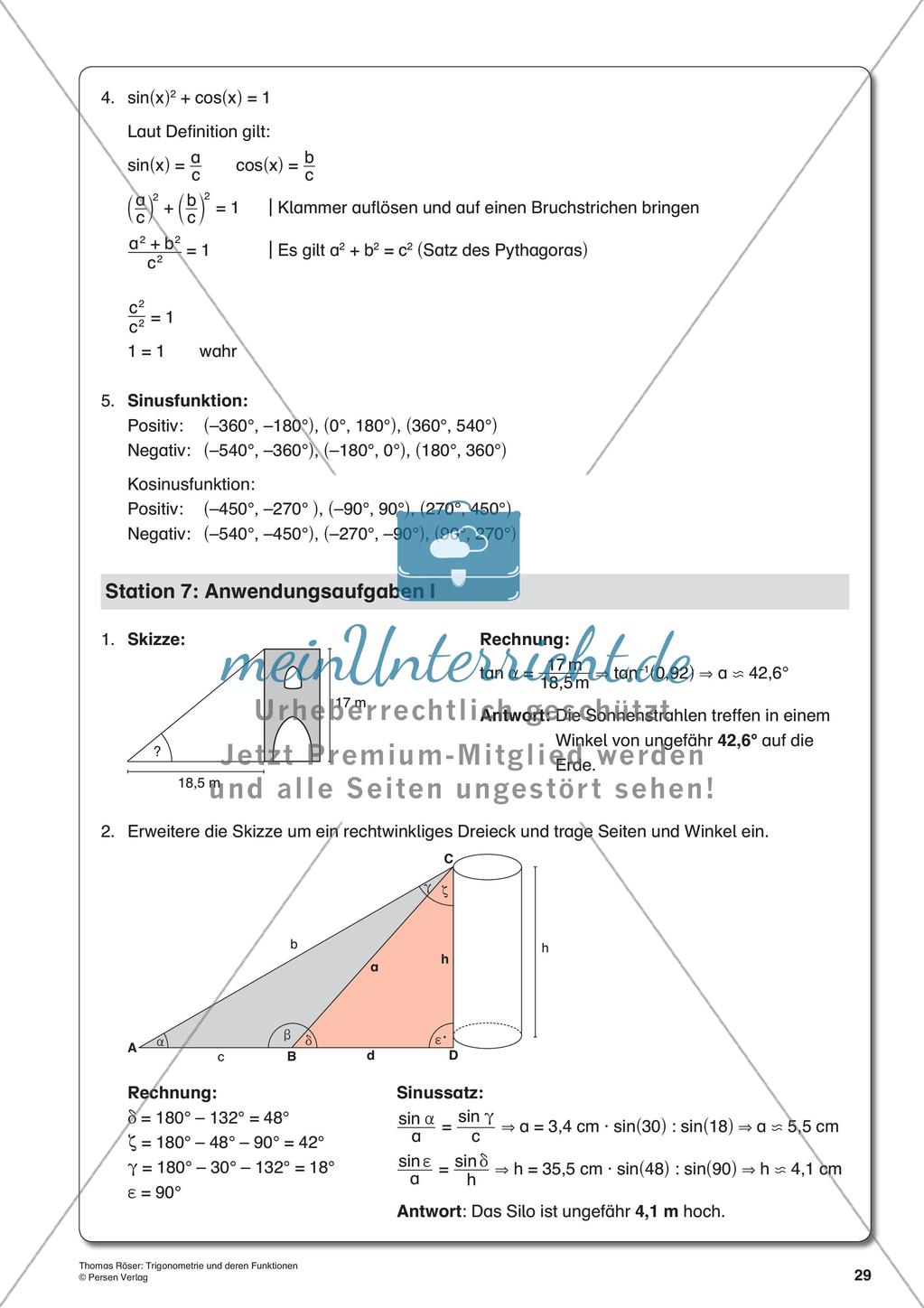 Trigonometrie und deren Funktionen Preview 31