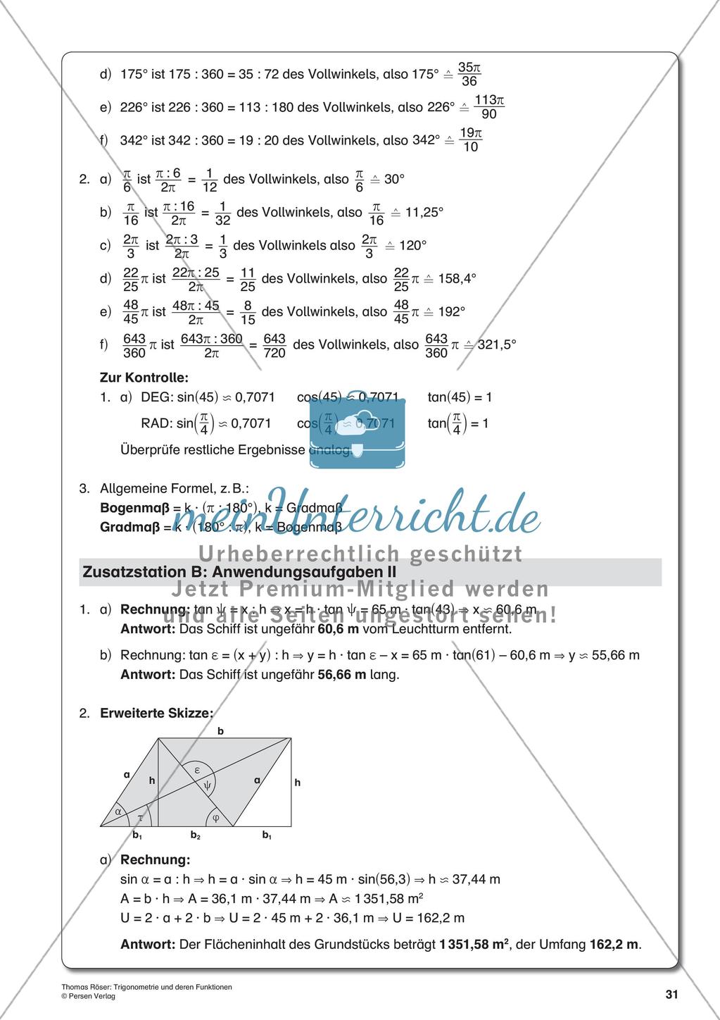 Trigonometrie und deren Funktionen Preview 33