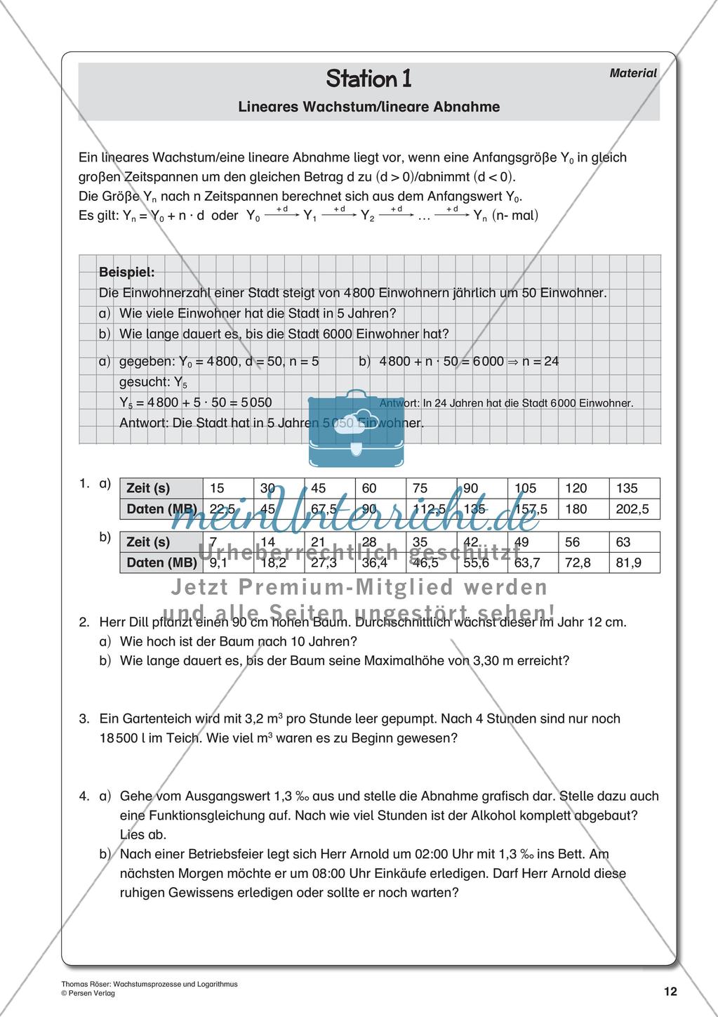 Wachstumsprozesse und Logarithmus Preview 14