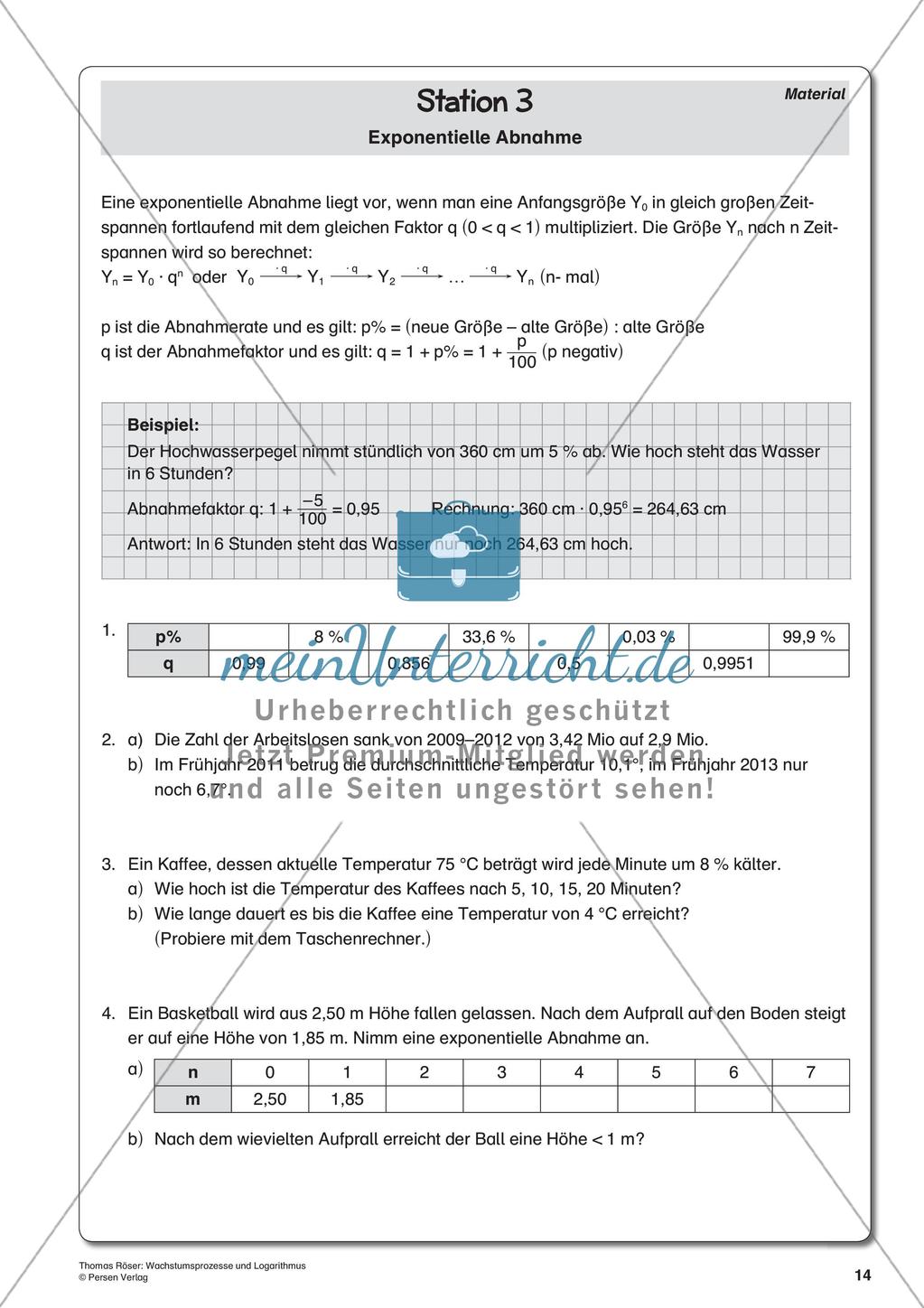 Wachstumsprozesse und Logarithmus Preview 16