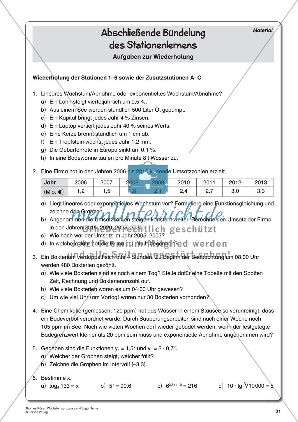 Wachstumsprozesse und Logarithmus Preview 23