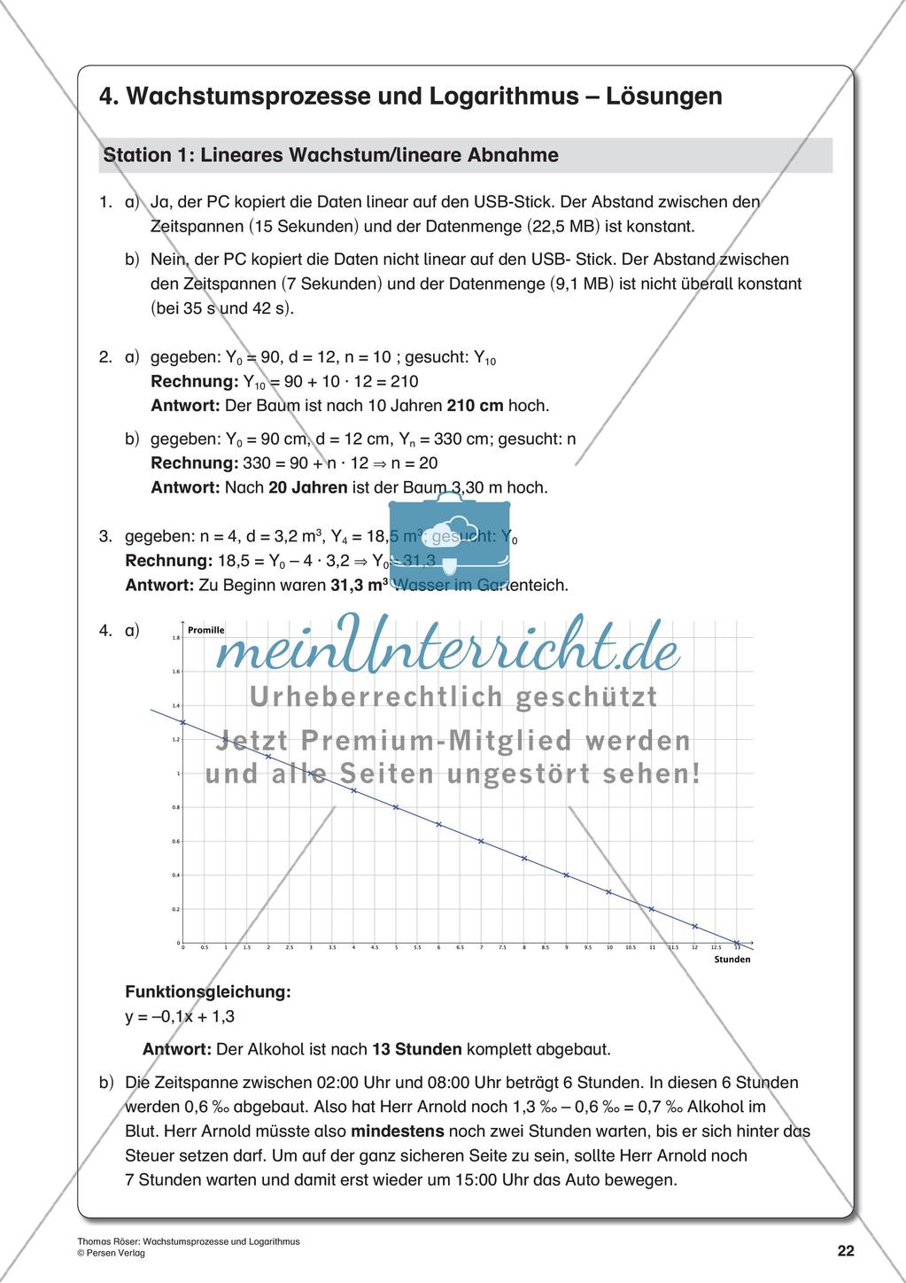 Wachstumsprozesse und Logarithmus Preview 24