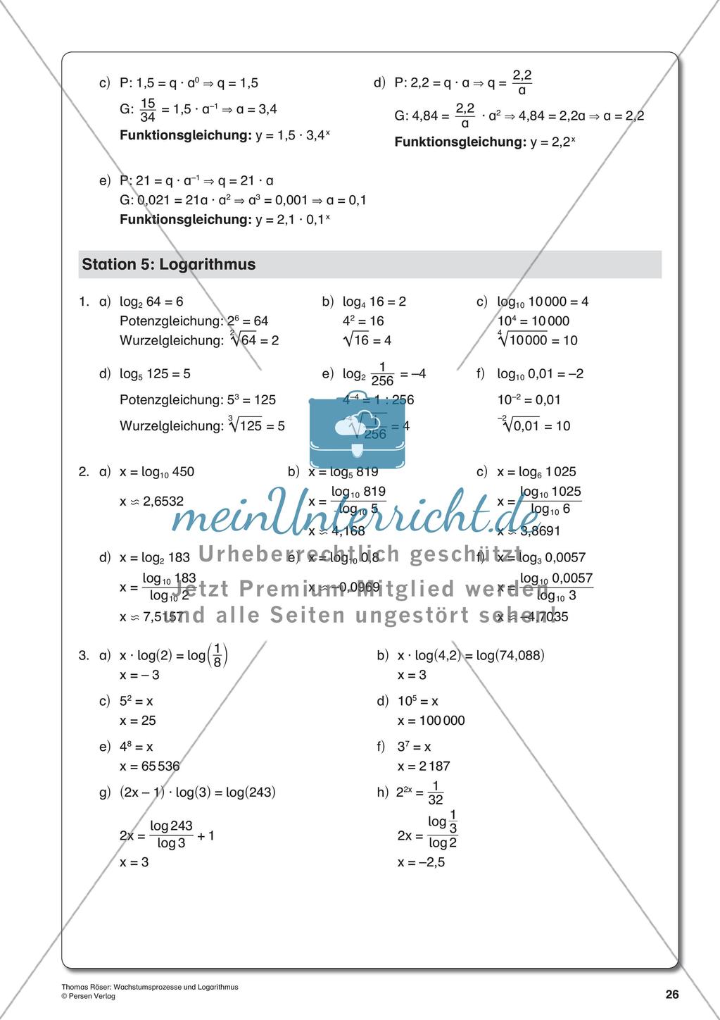 Wachstumsprozesse und Logarithmus Preview 28
