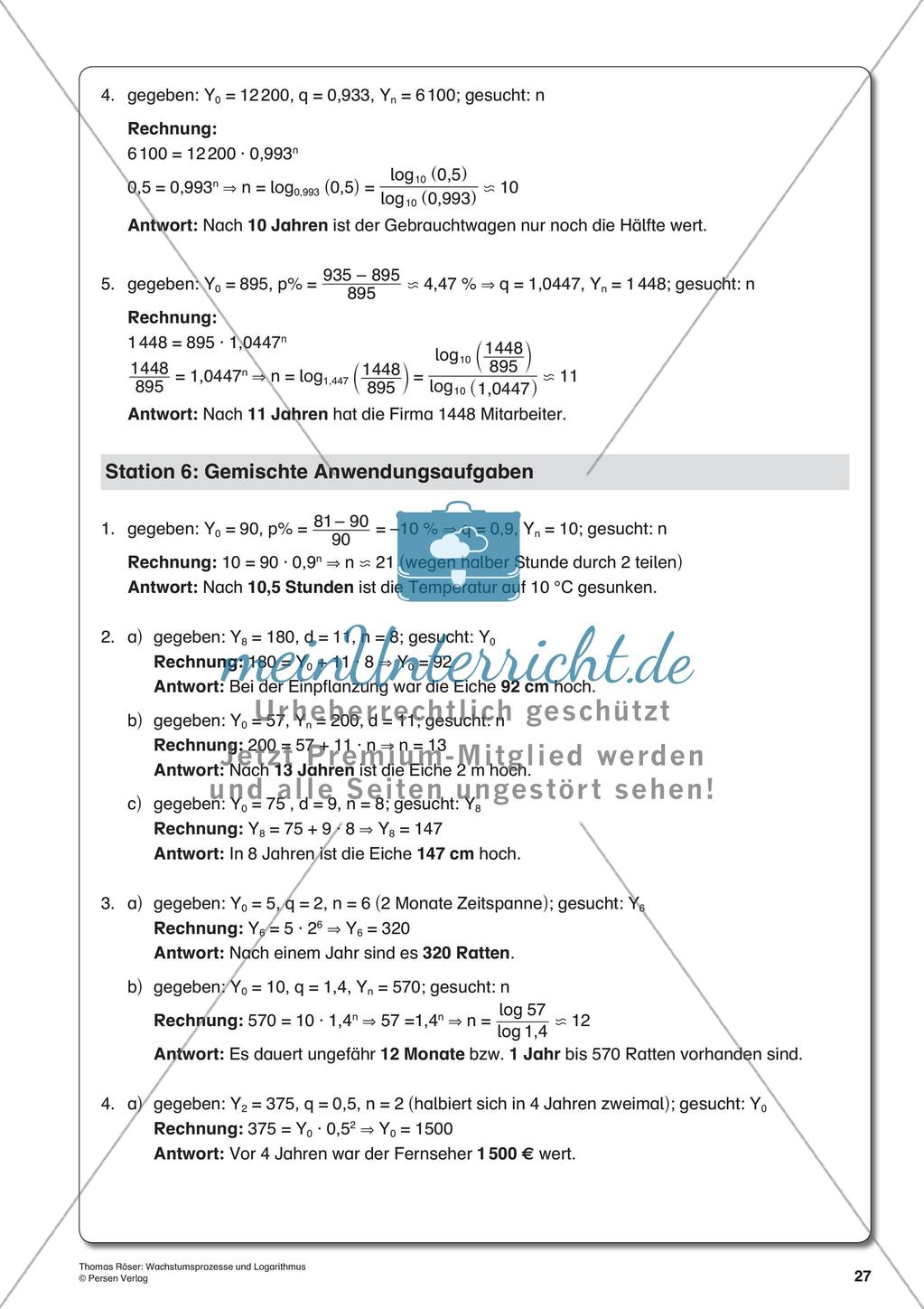 Wachstumsprozesse und Logarithmus Preview 29