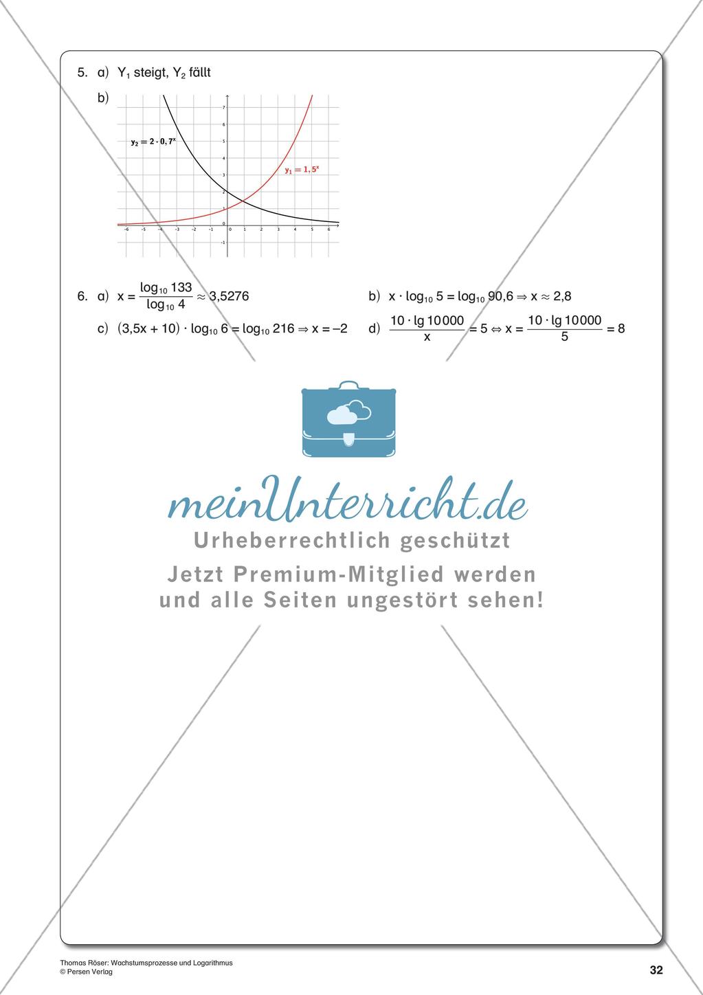 Wachstumsprozesse und Logarithmus Preview 34