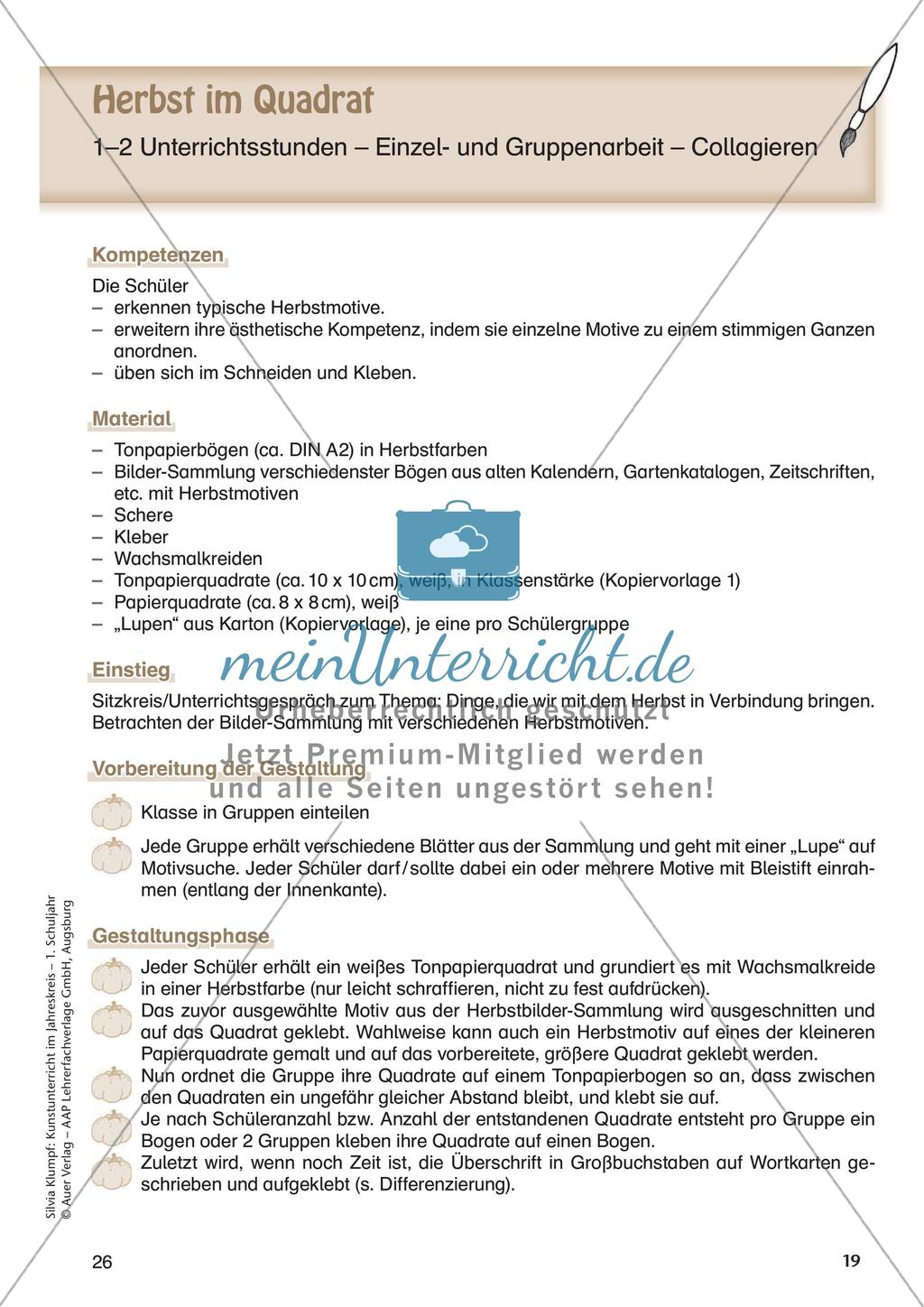 Kunstunterricht im Jahreskreis: Herbst Preview 21