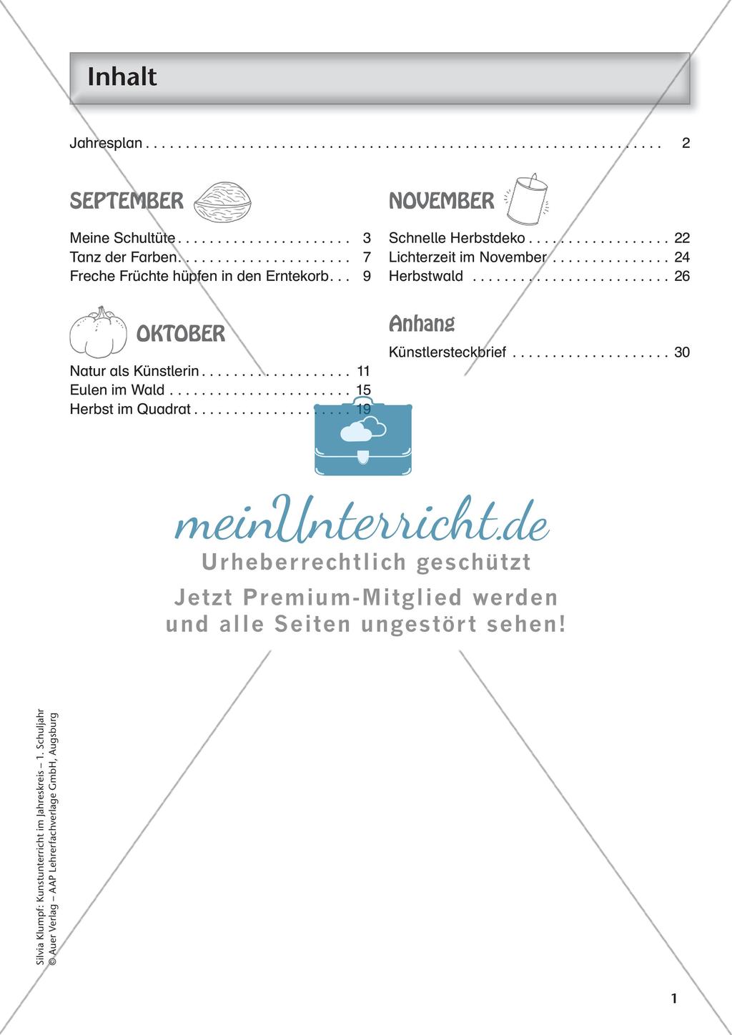 Kunstunterricht im Jahreskreis: Herbst Preview 3