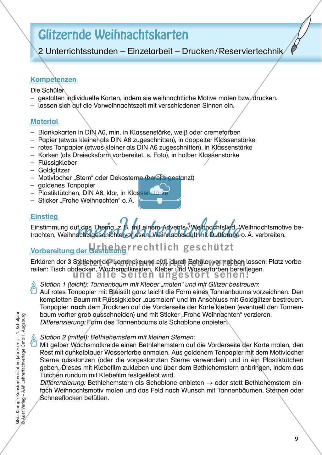 Kunstunterricht im Jahreskreis: Winter Preview 11