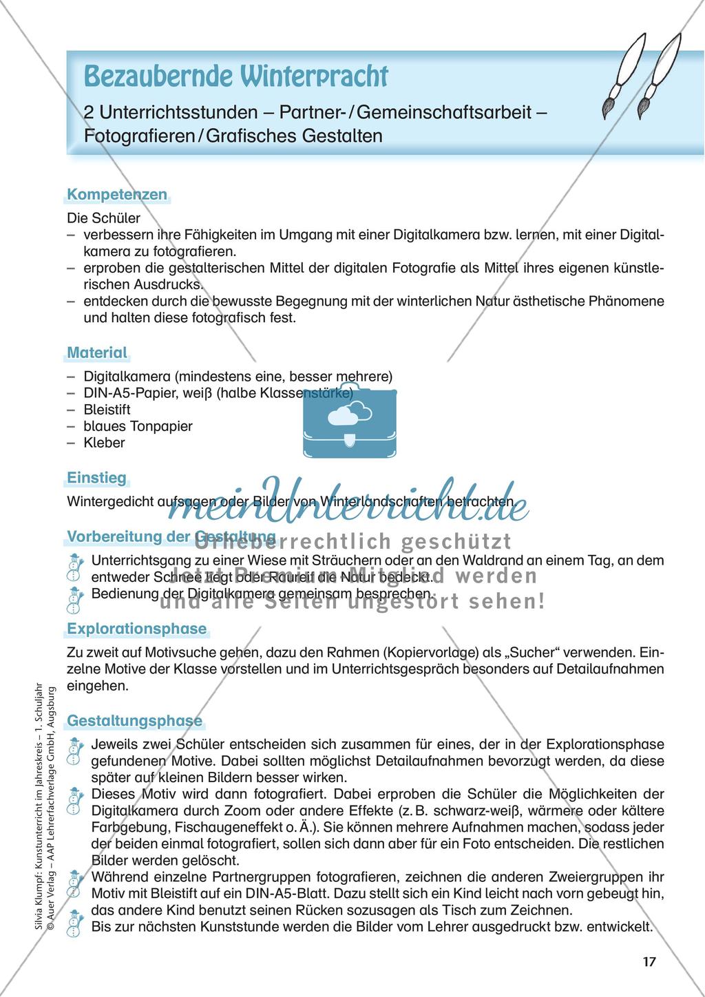 Kunstunterricht im Jahreskreis: Winter Preview 19