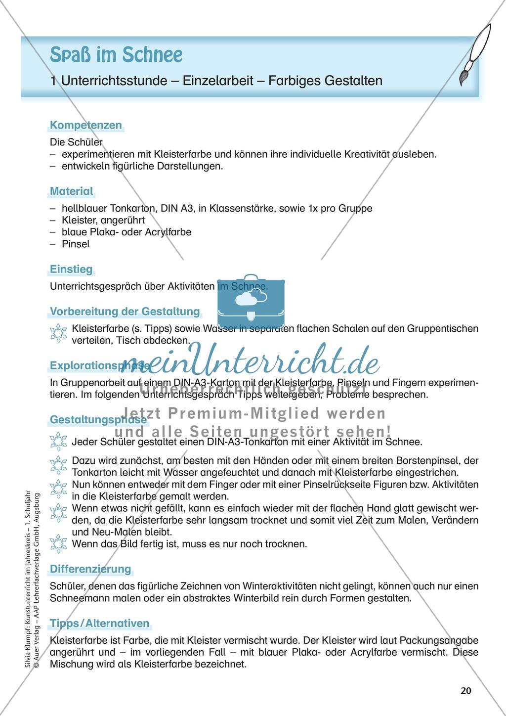 Kunstunterricht im Jahreskreis: Winter Preview 22