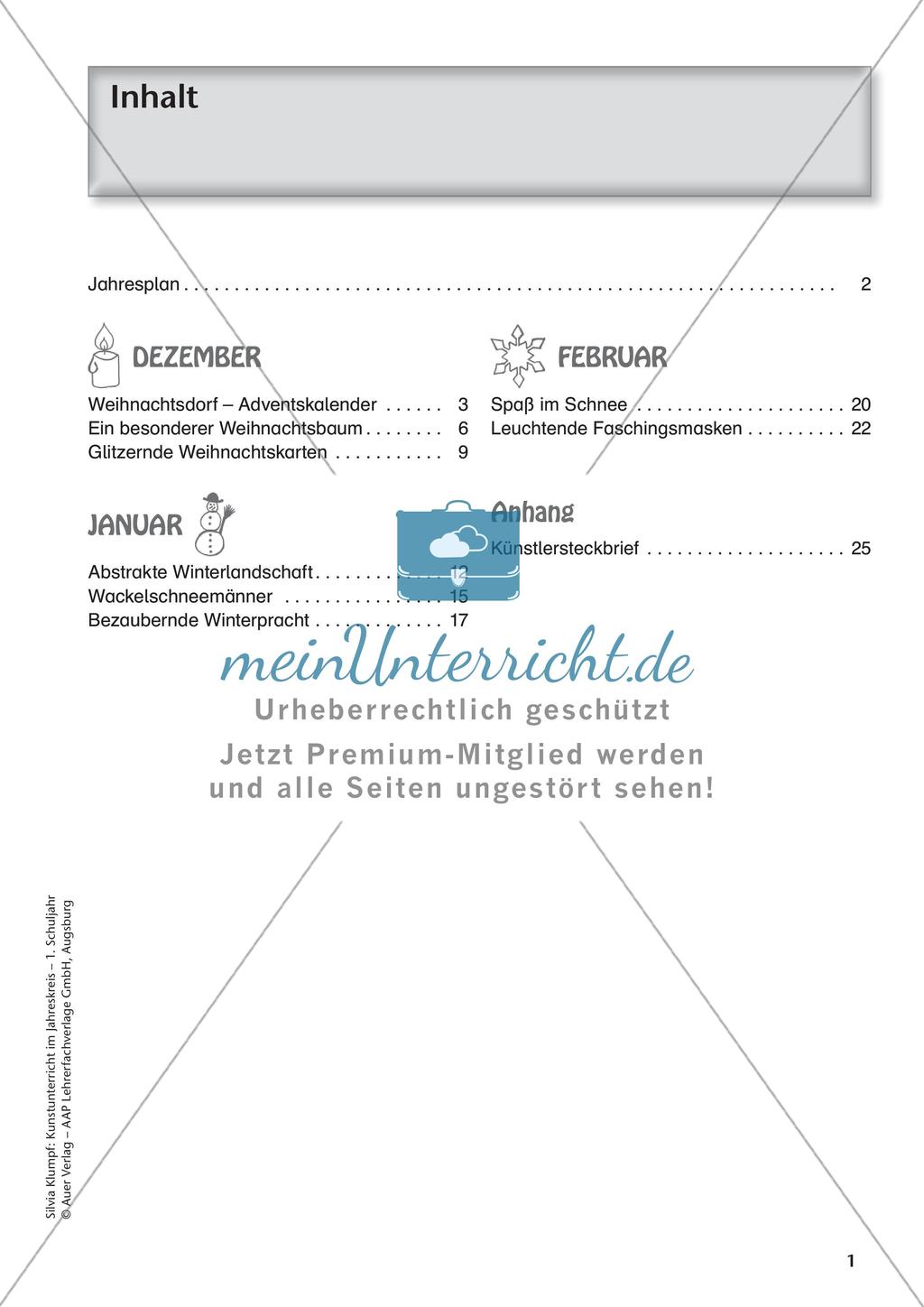 Kunstunterricht im Jahreskreis: Winter Preview 3