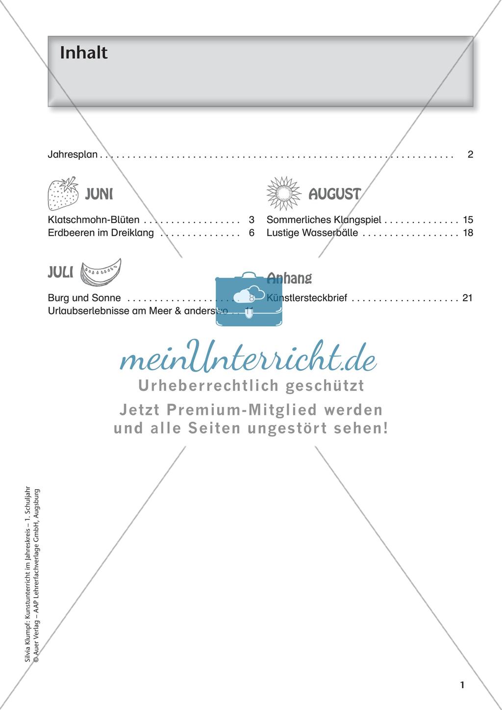 Kunstunterricht im Jahreskreis: Sommer Preview 3