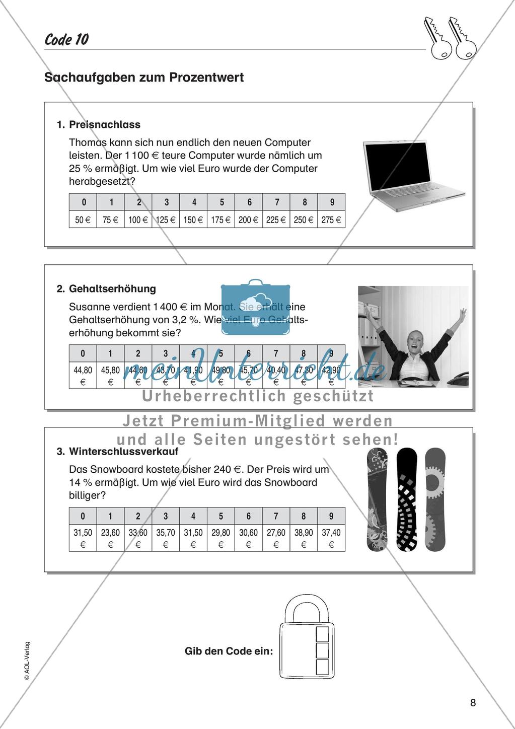 Codeknacker: Prozentrechnung Preview 10