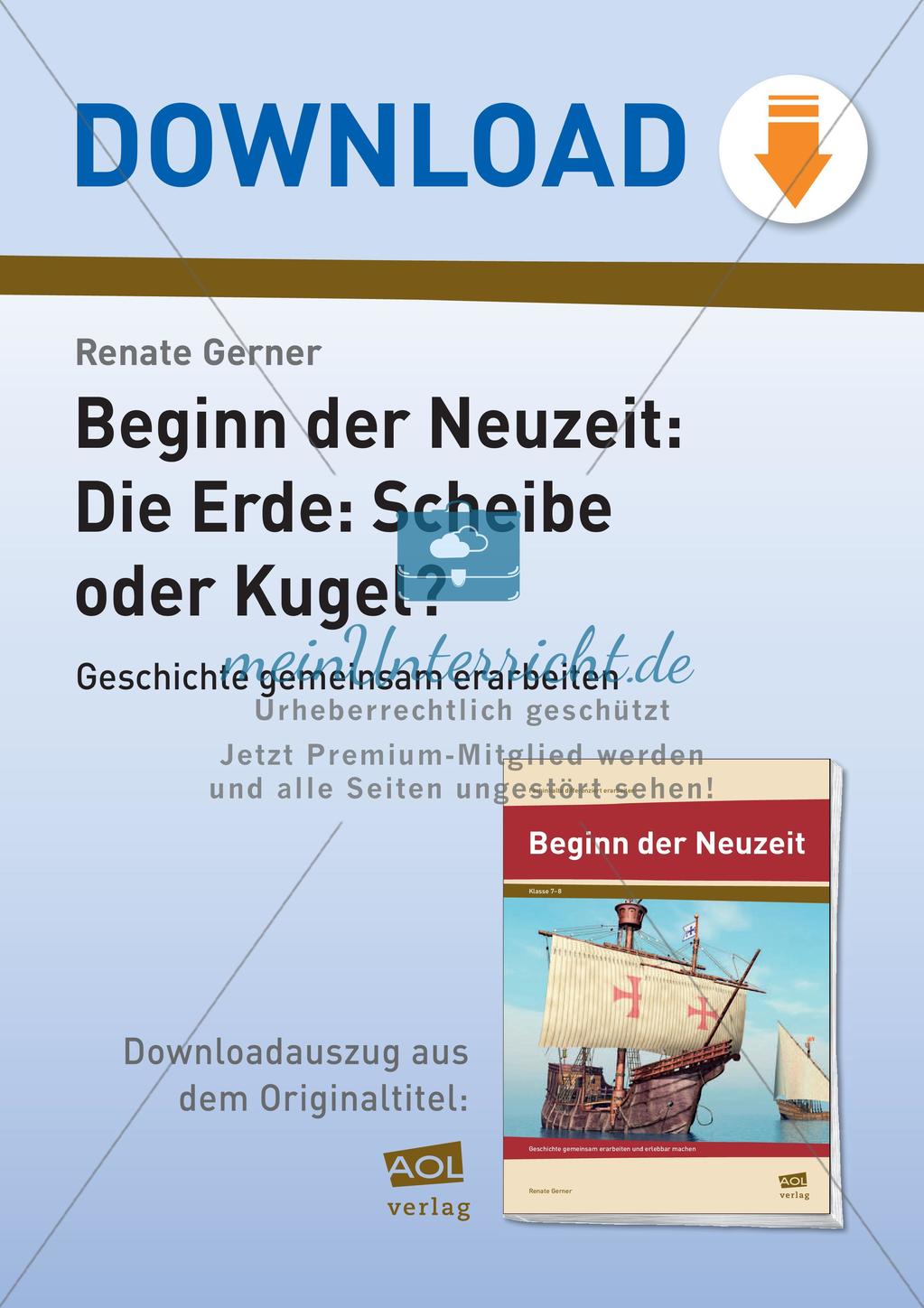 Der Beginn der Neuzeit: Die Erde - eine Scheibe oder eine Kugel? Preview 1