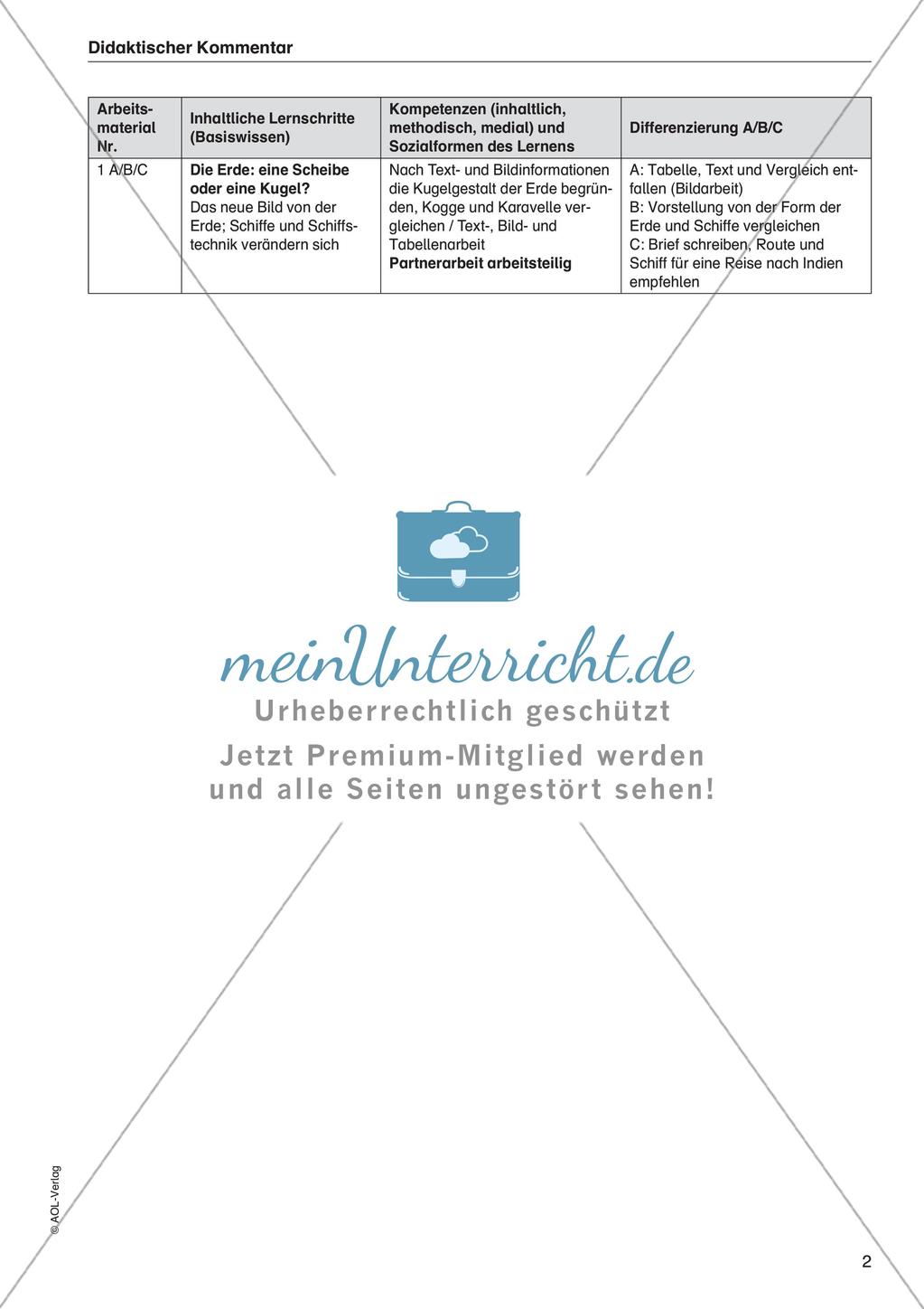 Der Beginn der Neuzeit: Die Erde - eine Scheibe oder eine Kugel? Preview 4