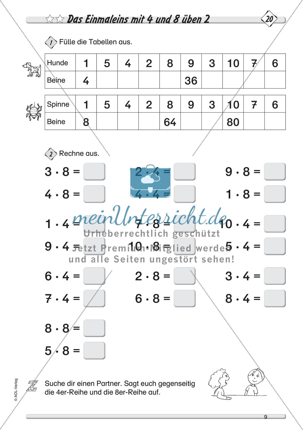 Multiplikation: Einmaleinsreihen Preview 11