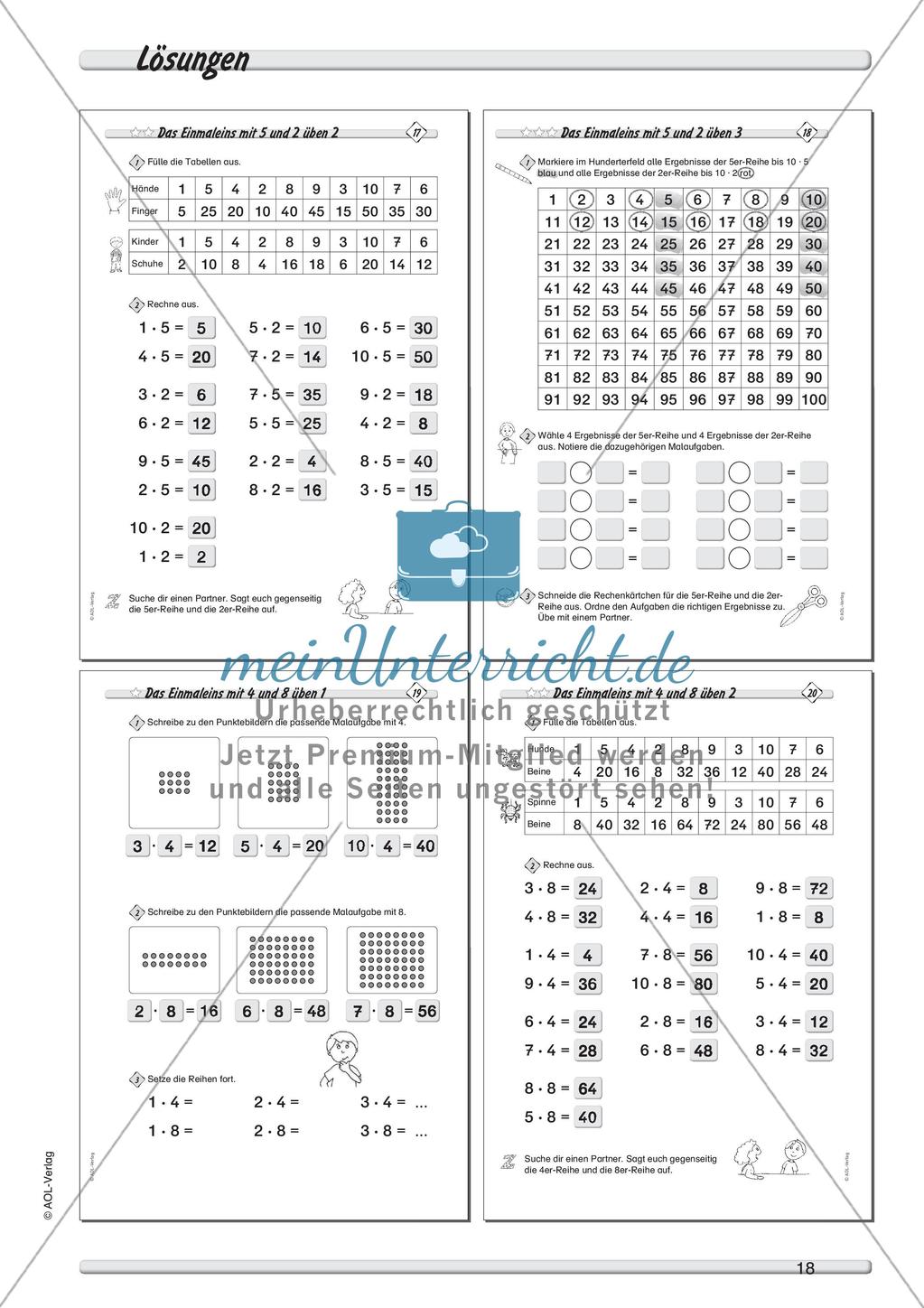 Multiplikation: Einmaleinsreihen Preview 20