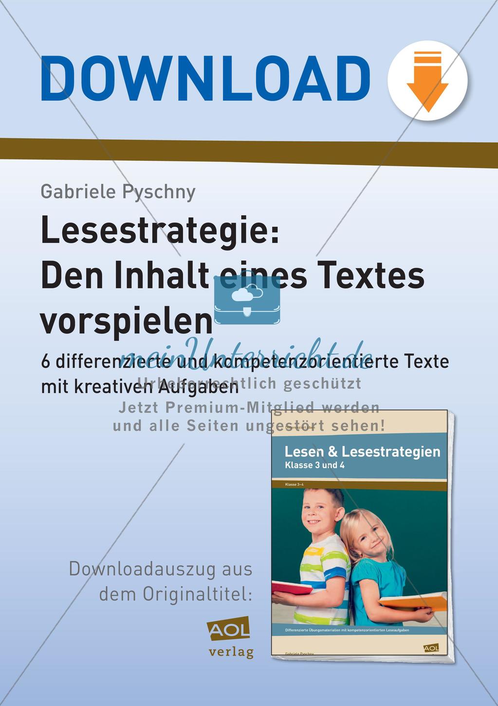 Lesestrategie: Vorspielen eines Textes Preview 1
