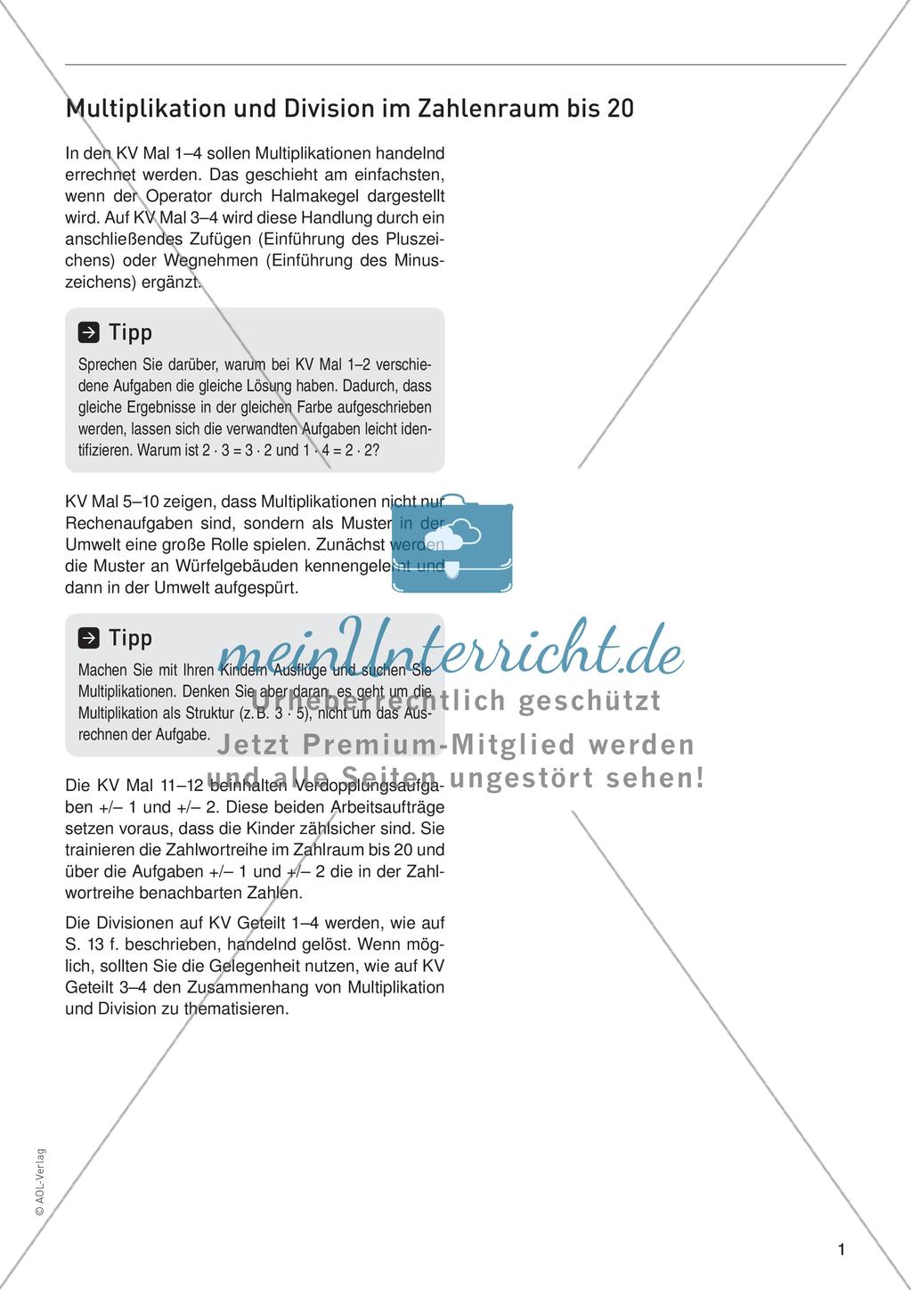 Multiplikation und Division im Zahlenraum bis 20 Preview 3