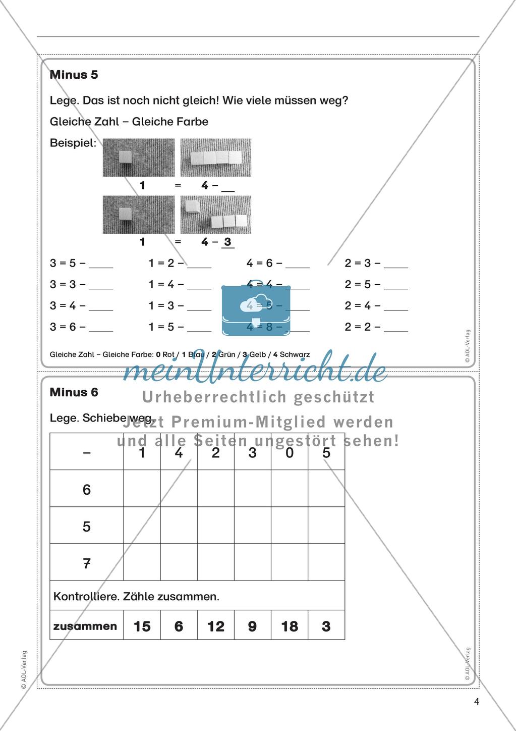 Subtraktion im Zahlenraum bis 20 Preview 6