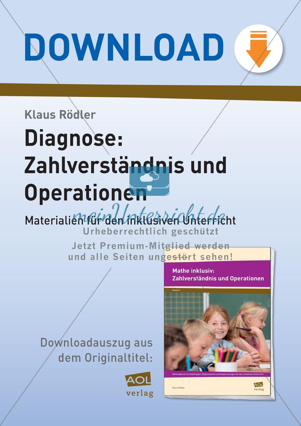 Diagnose: Zahlverständnis und Operationen Preview 1