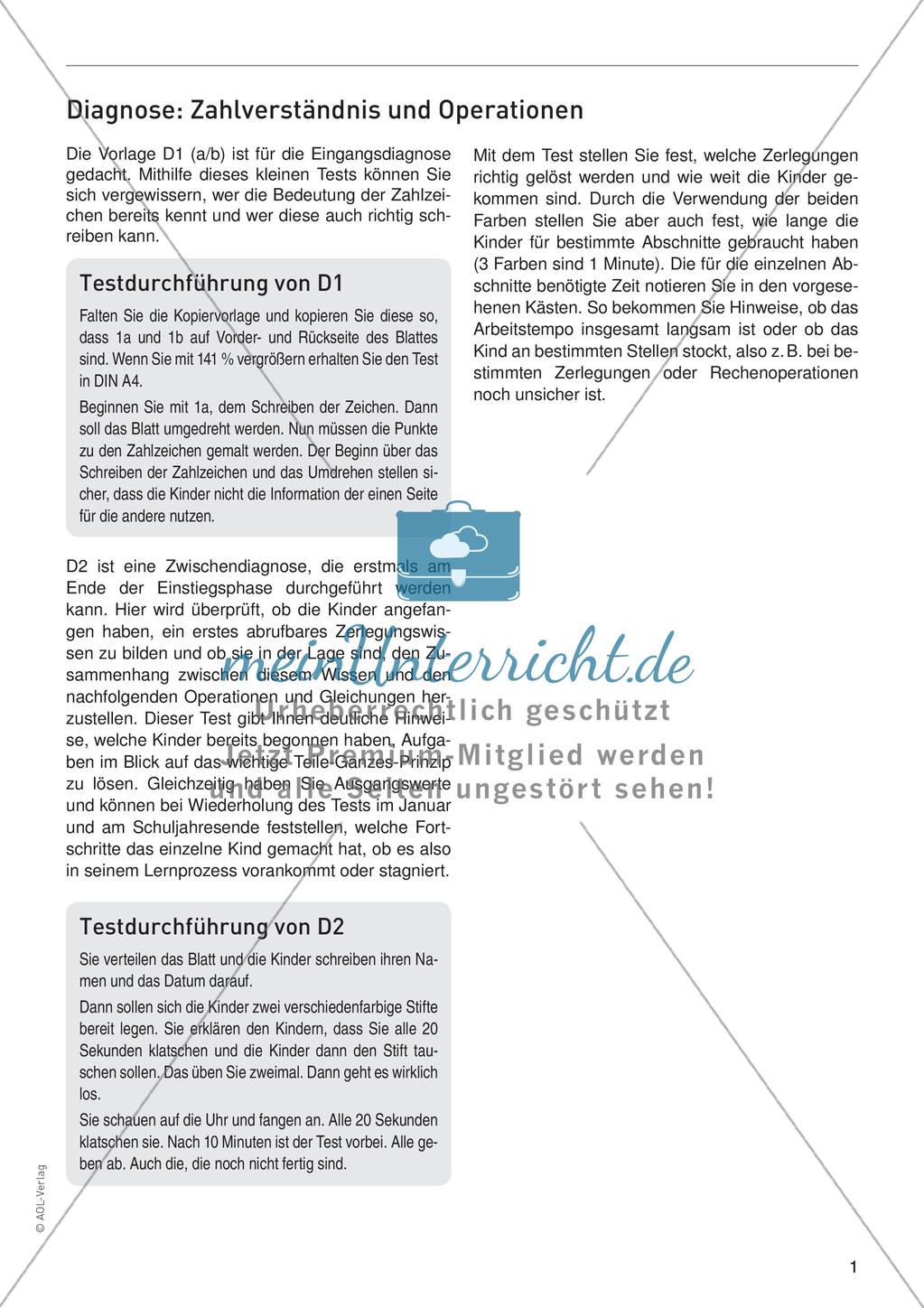 Diagnose: Zahlverständnis und Operationen Preview 3