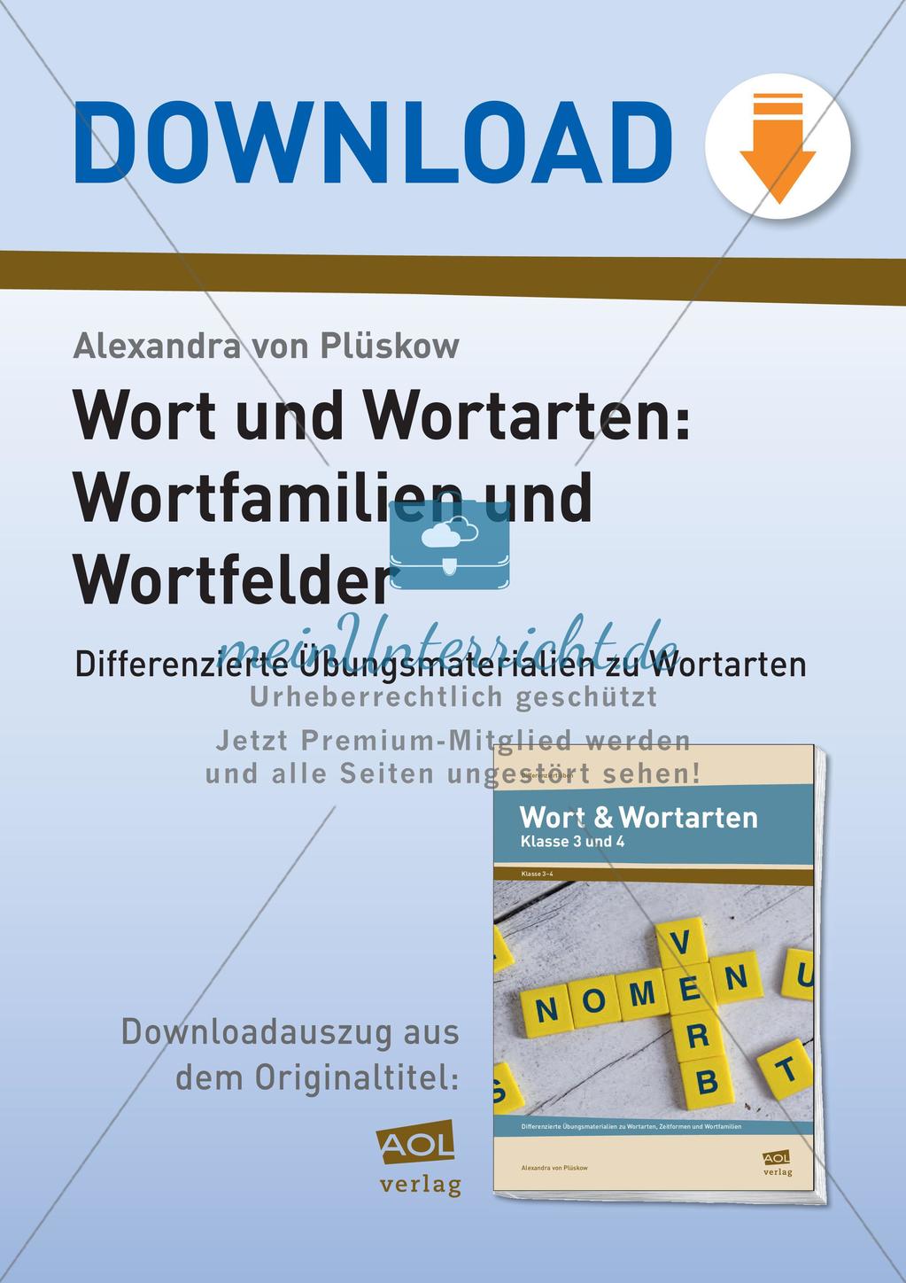 Wort und Wortarten: Wortfamilien und Wortfelder Preview 1