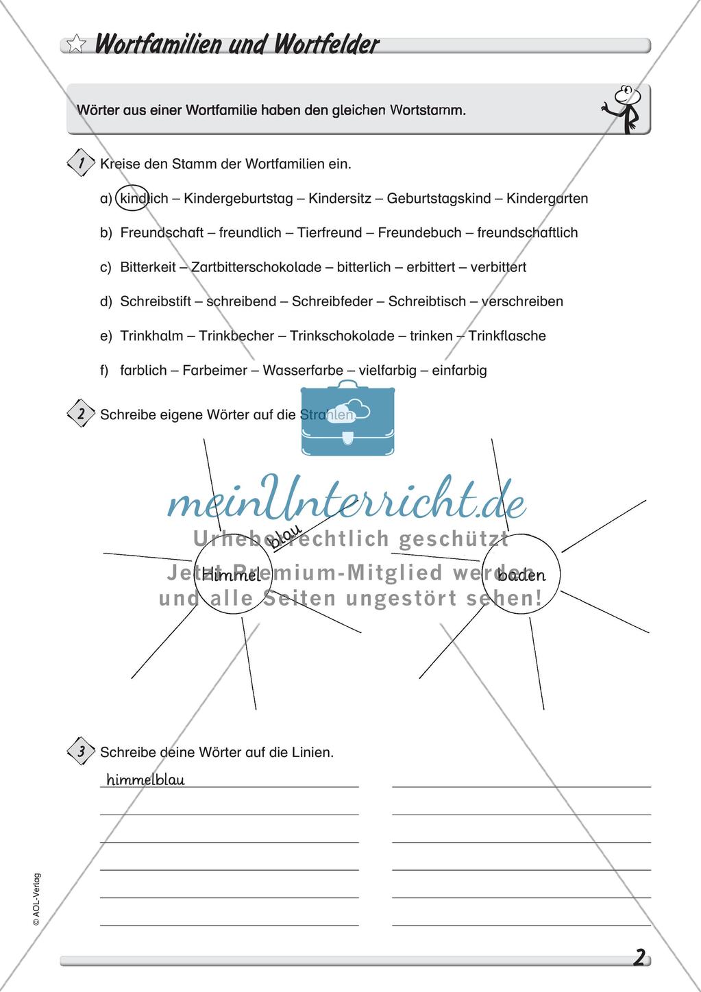 Wort und Wortarten: Wortfamilien und Wortfelder Preview 4